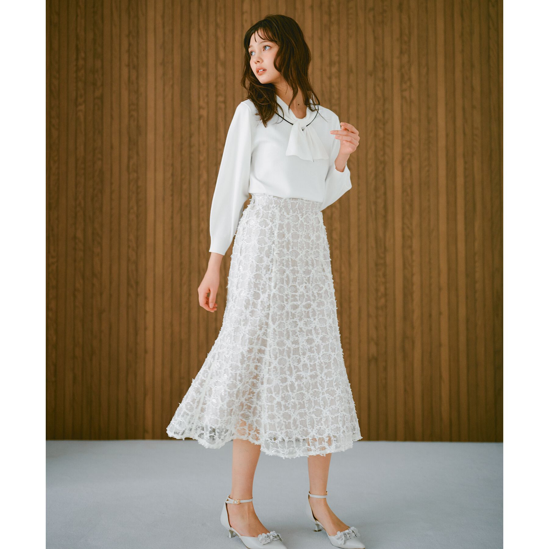 index「フラワーレース刺繍マーメイドスカート【洗濯機洗い可】」|スカート|