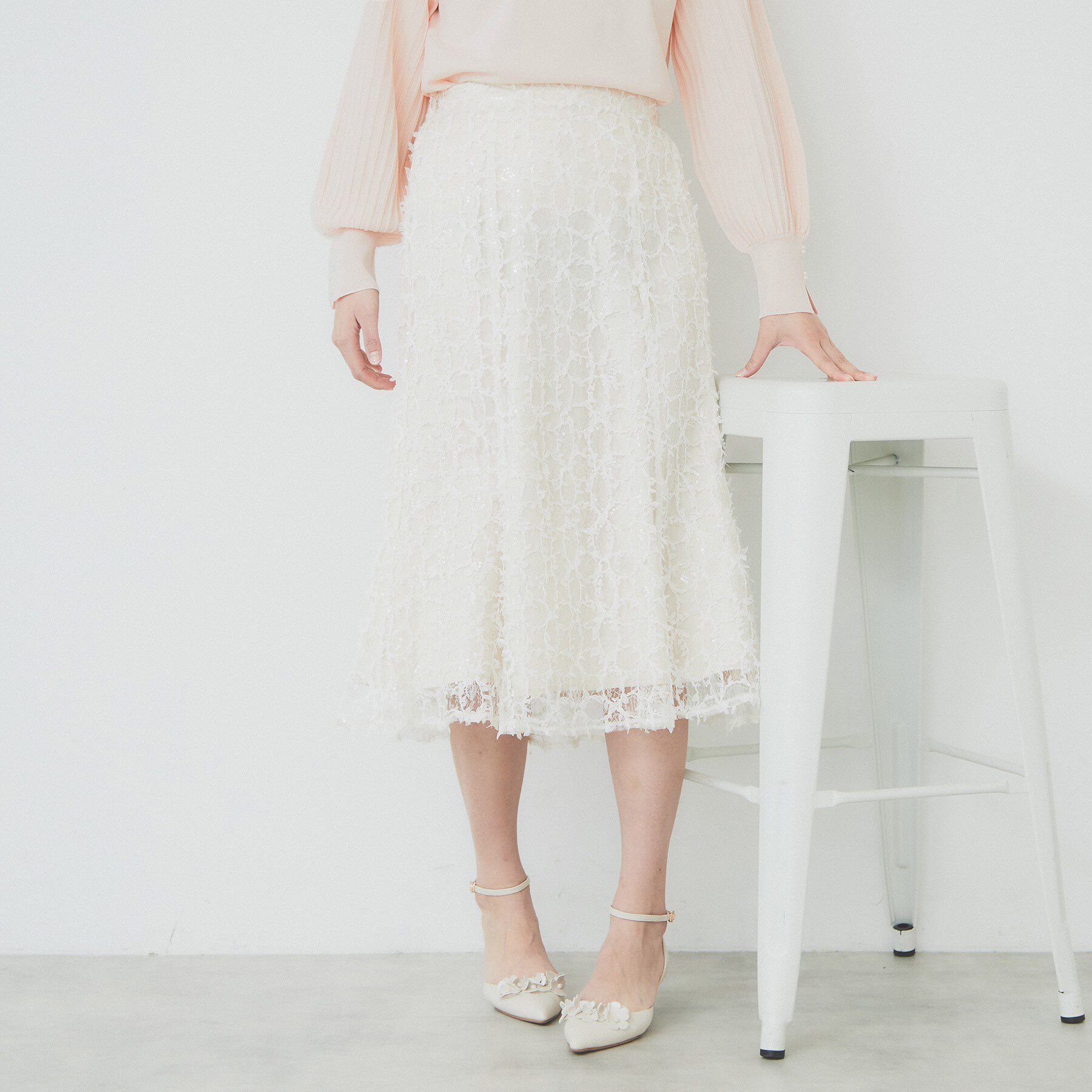 index「フラワーレース刺繍マーメイドスカート【洗濯機洗い可】」|スカート|