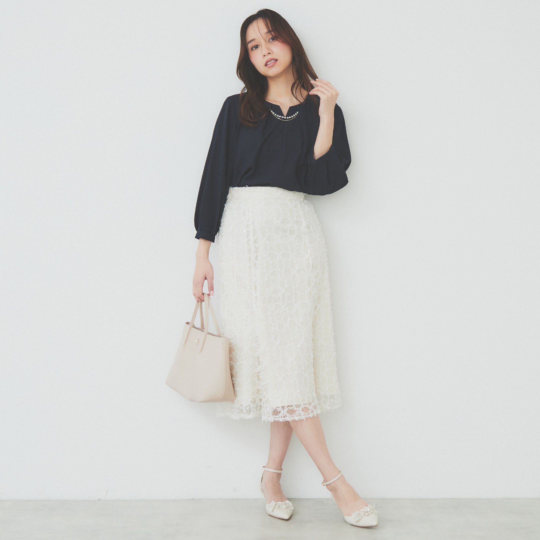 index「2WAYキーネックタックブラウス【洗濯機洗い可/防シワ】」|シャツ・ブラウス|