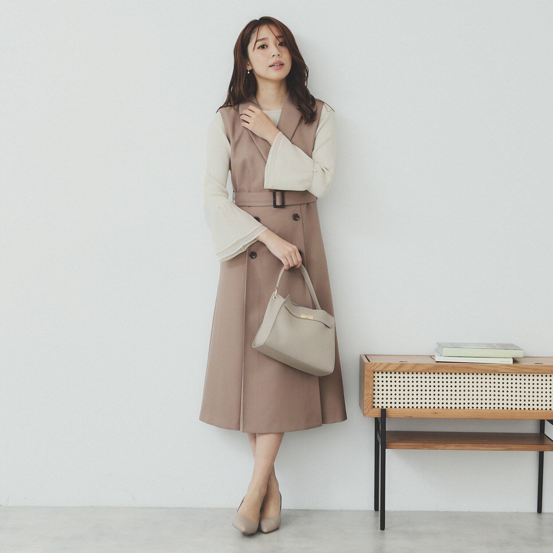 index「フレアスリーブリブニット【洗濯機洗い可】」|ニット・セーター|