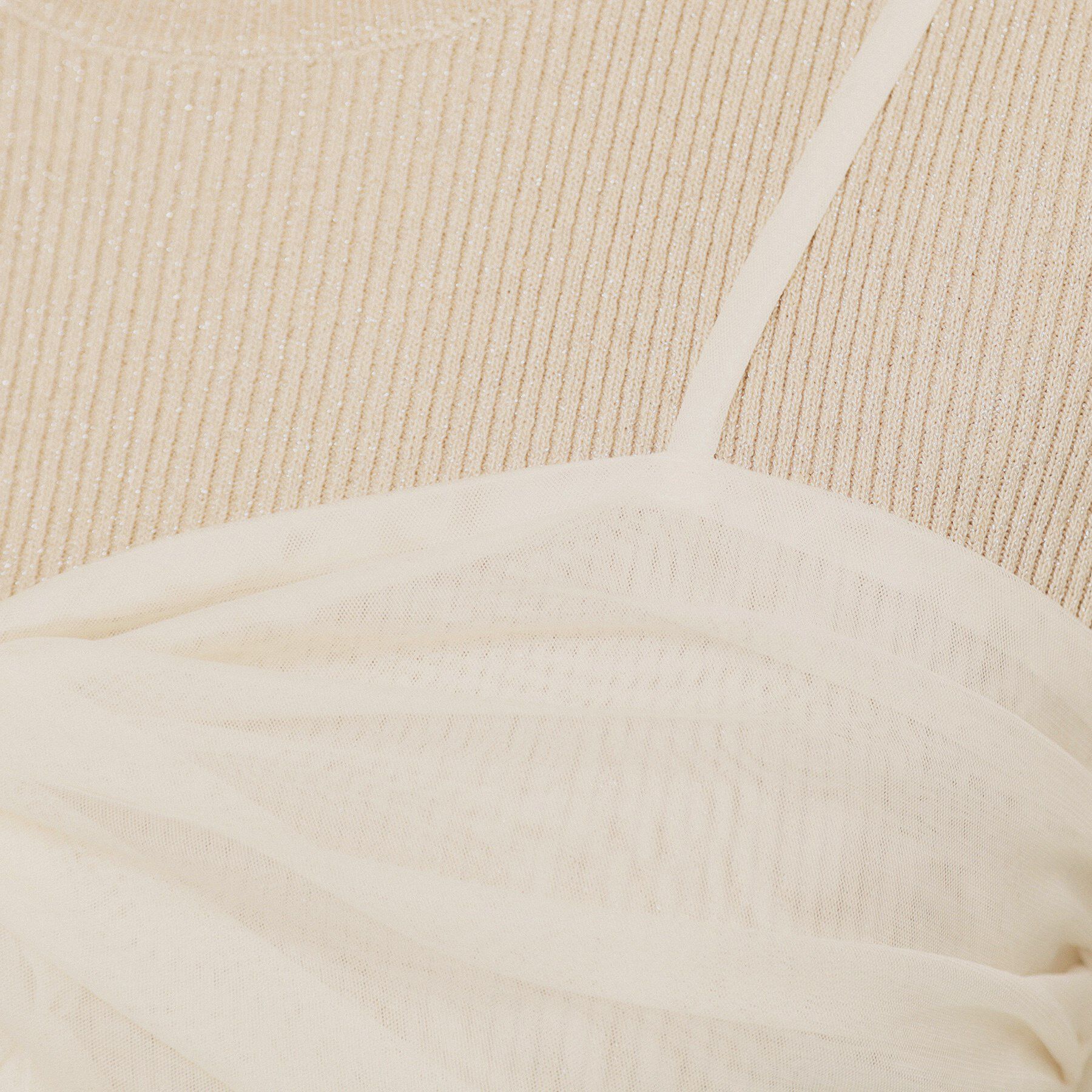 index「《ツインセット》アシメチュールキャミ&times;ラメリブニット【洗濯機洗い可】」|ニット・セーター|