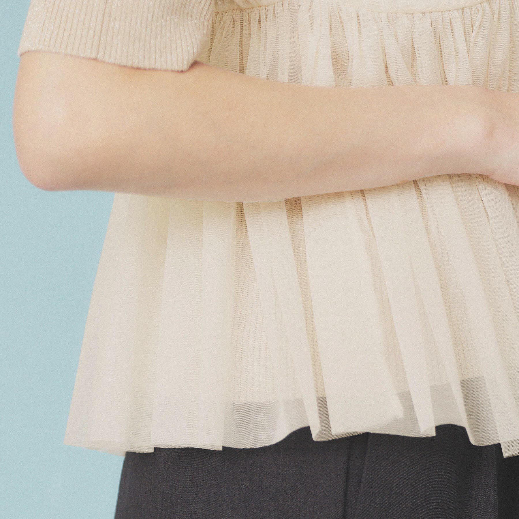 index「《ツインセット》アシメチュールキャミ&times;ラメリブニット【洗濯機洗い可】」|ニット・セーター|