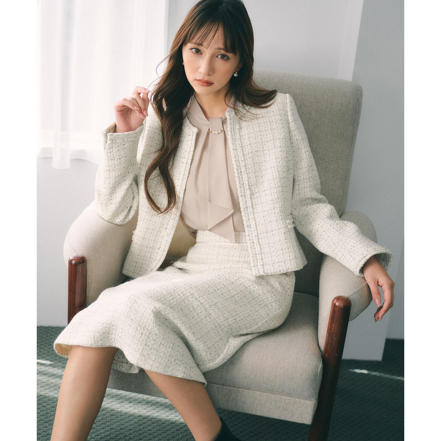 index「≪通勤・セレモニー/セットアップ対応≫フレアツイードスカート【洗濯機OK】」|スカート|