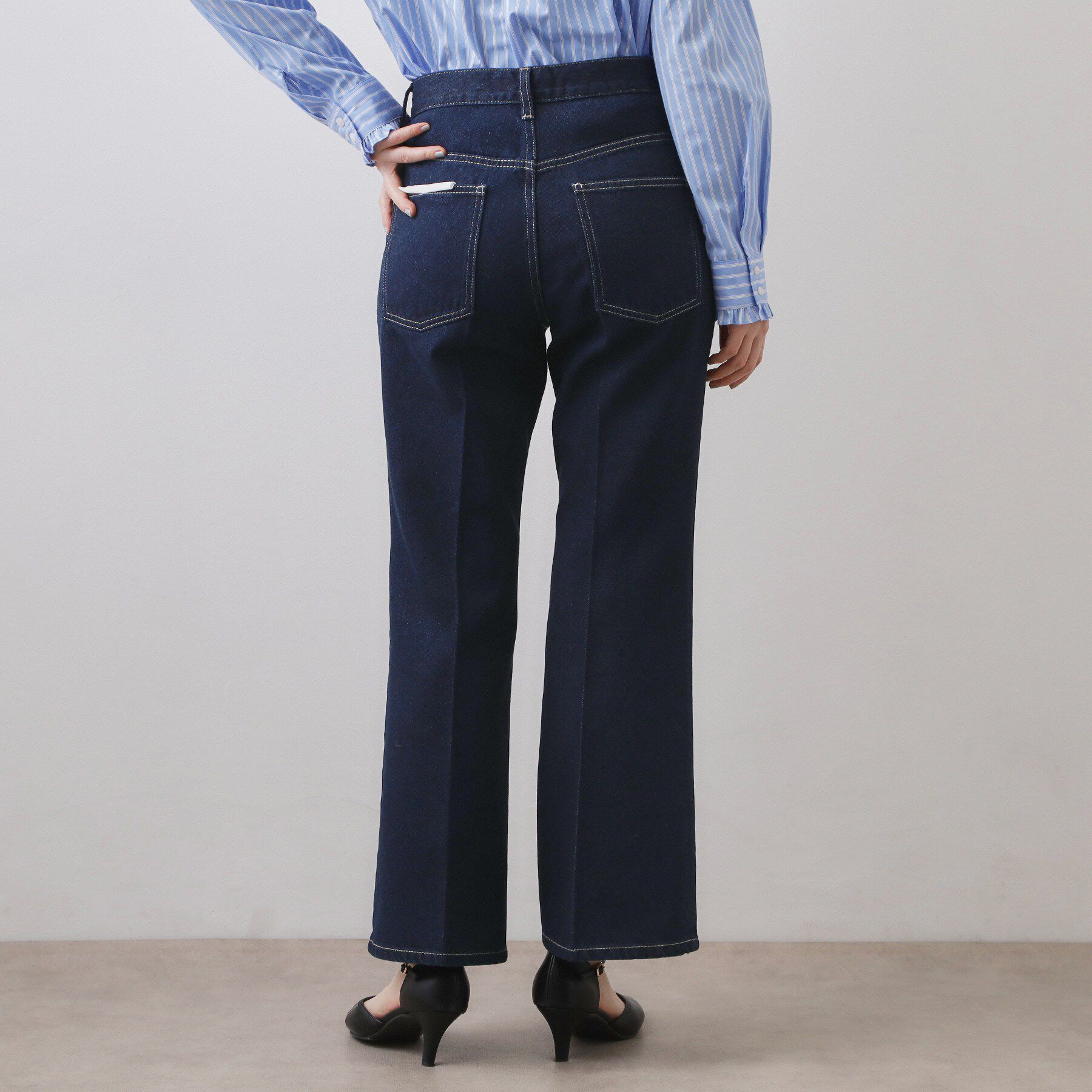 index「セルロース混フレアデニムパンツ【洗濯機OK】」|デニム|