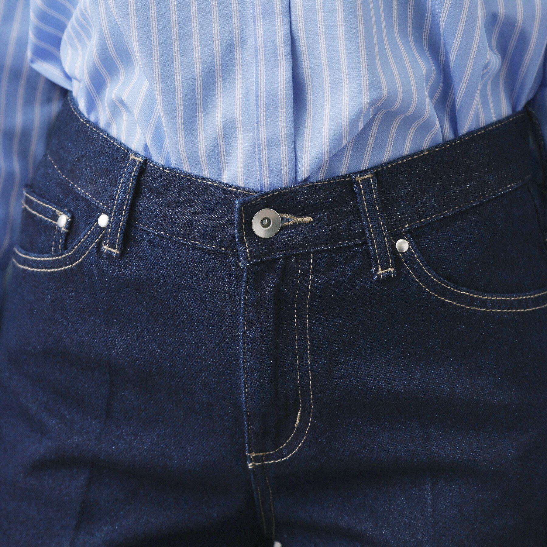 index「セルロース混フレアデニムパンツ【洗濯機OK】」|デニム|