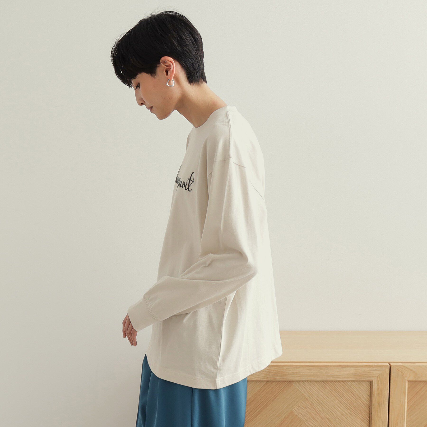 OPAQUE.CLIP「刺繍ロゴトップス【洗濯機洗い可】」|Tシャツ・カットソー|