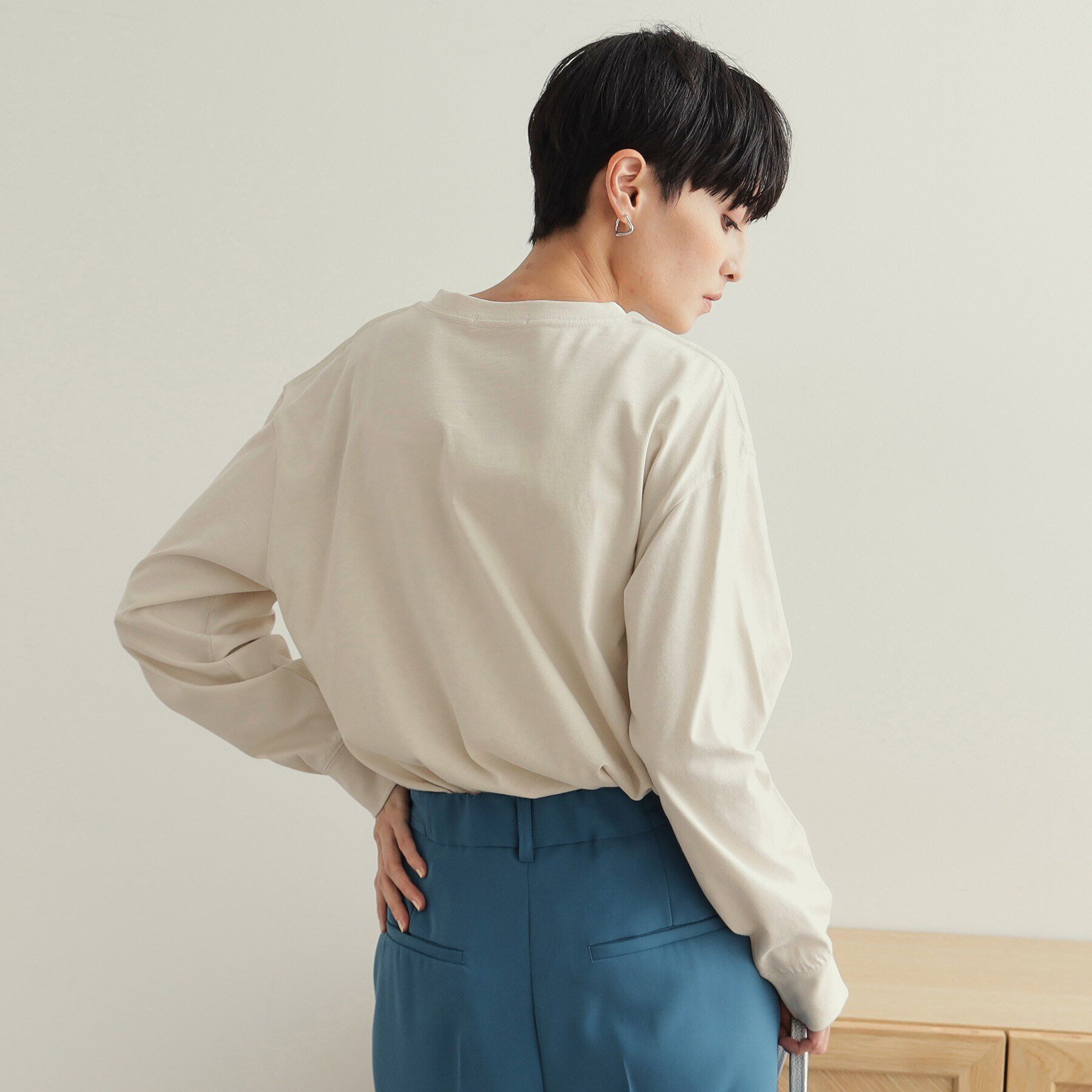 OPAQUE.CLIP「刺繍ロゴトップス【洗濯機洗い可】」|Tシャツ・カットソー|