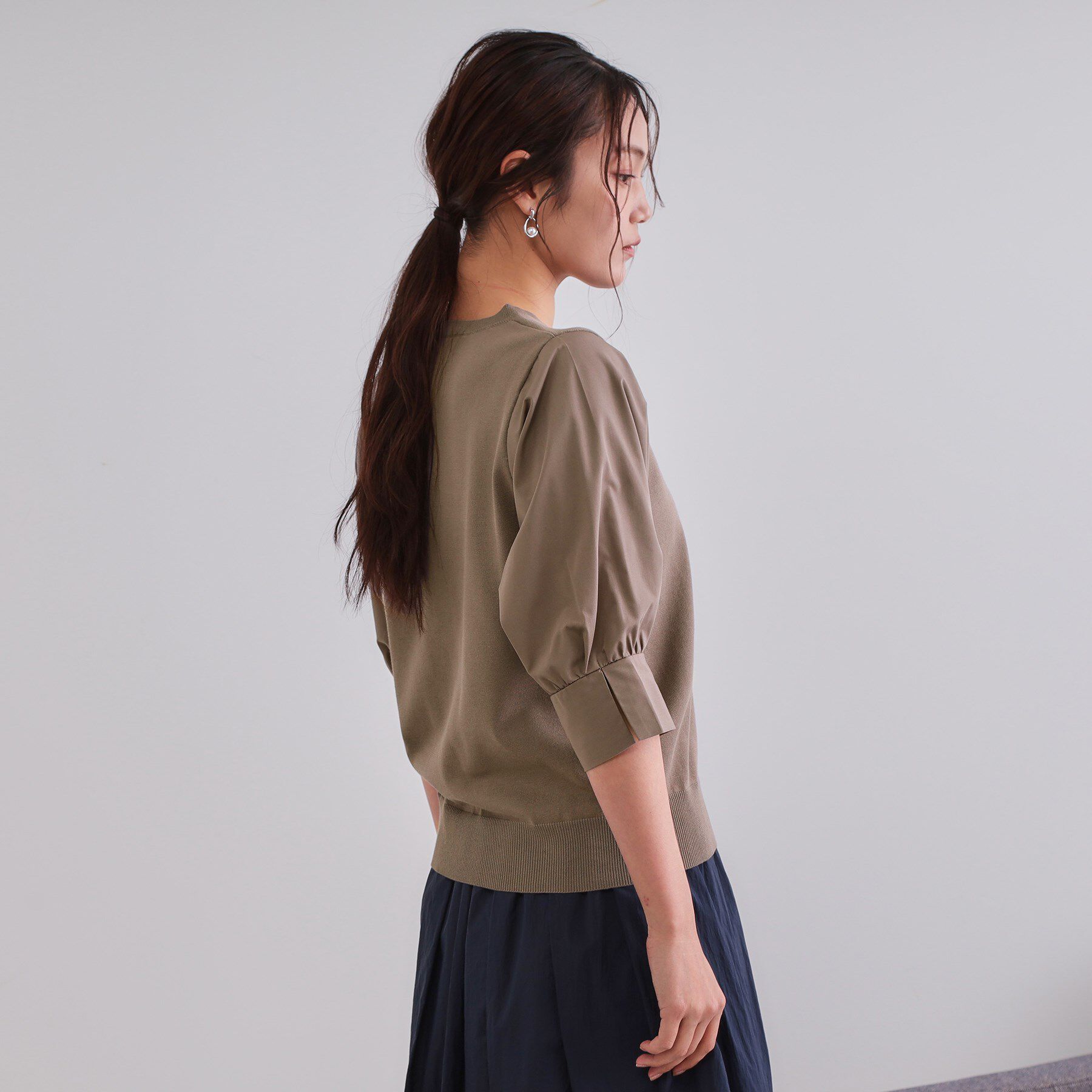 OPAQUE.CLIP「フハクスリーブドッキングニット【洗濯機洗い可】」|ニット・セーター|