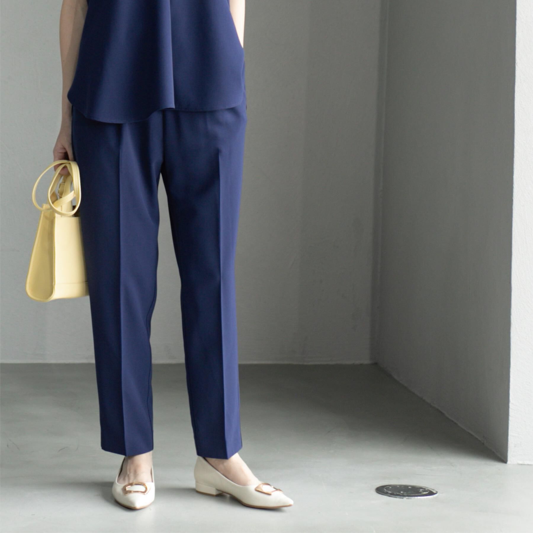 OPAQUE.CLIP「《6色展開/丈が選べる》美脚イージーテーパードパンツ/セットアップ対応【ストレッチ/洗濯機洗い可/防」|その他|ブルー(093)