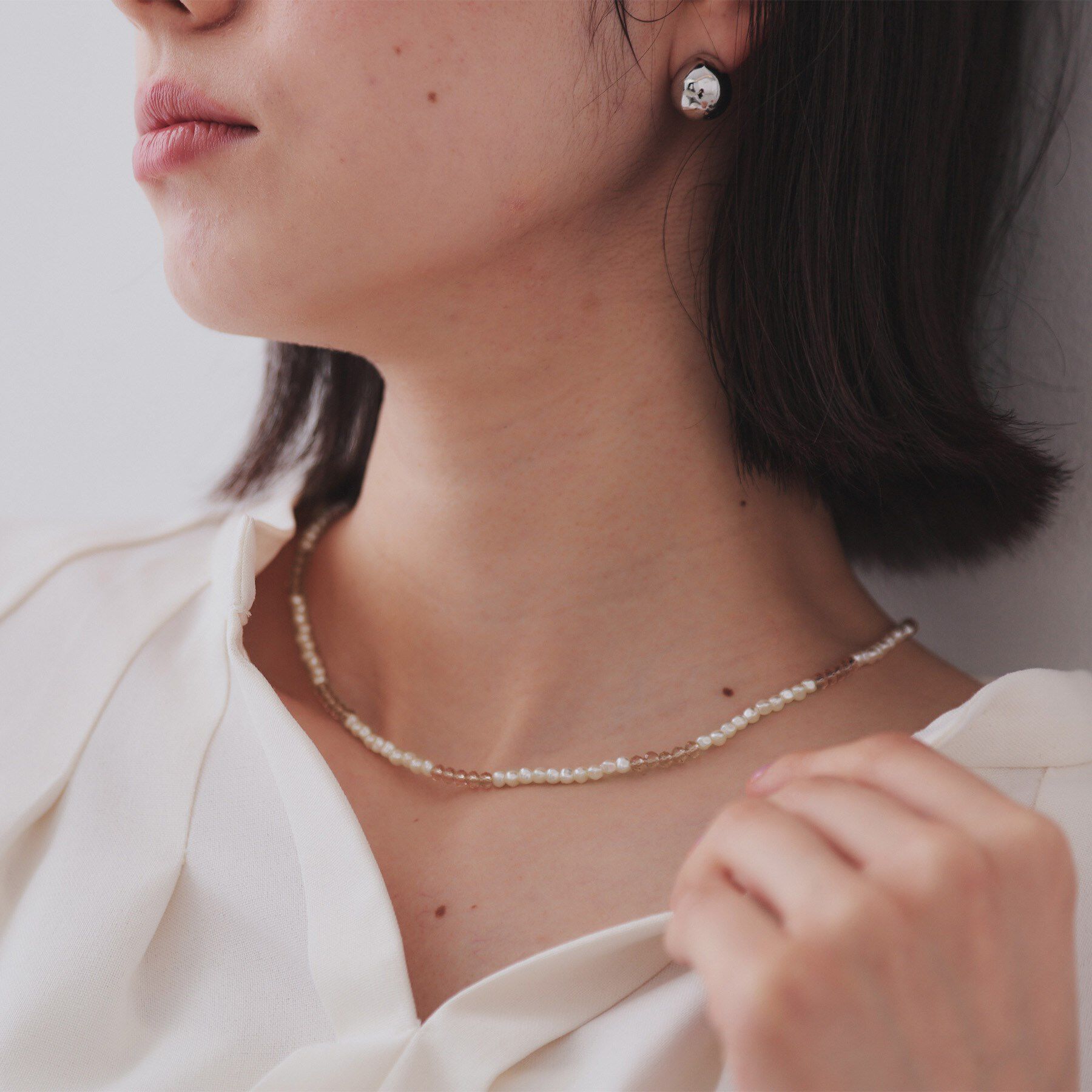 OPAQUE.CLIP「ガラスビーズネックレス」|ネックレス|