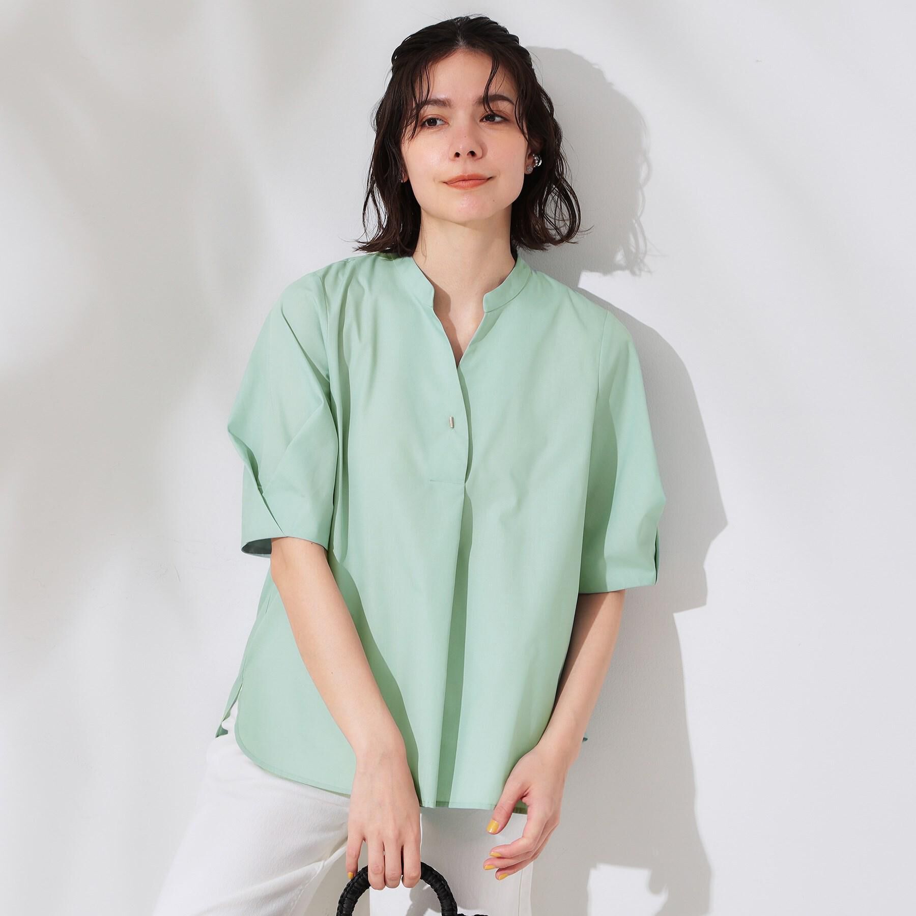 OPAQUE.CLIP「スキッパータックスリーブブラウス【洗濯機洗い可】」|シャツ・ブラウス|