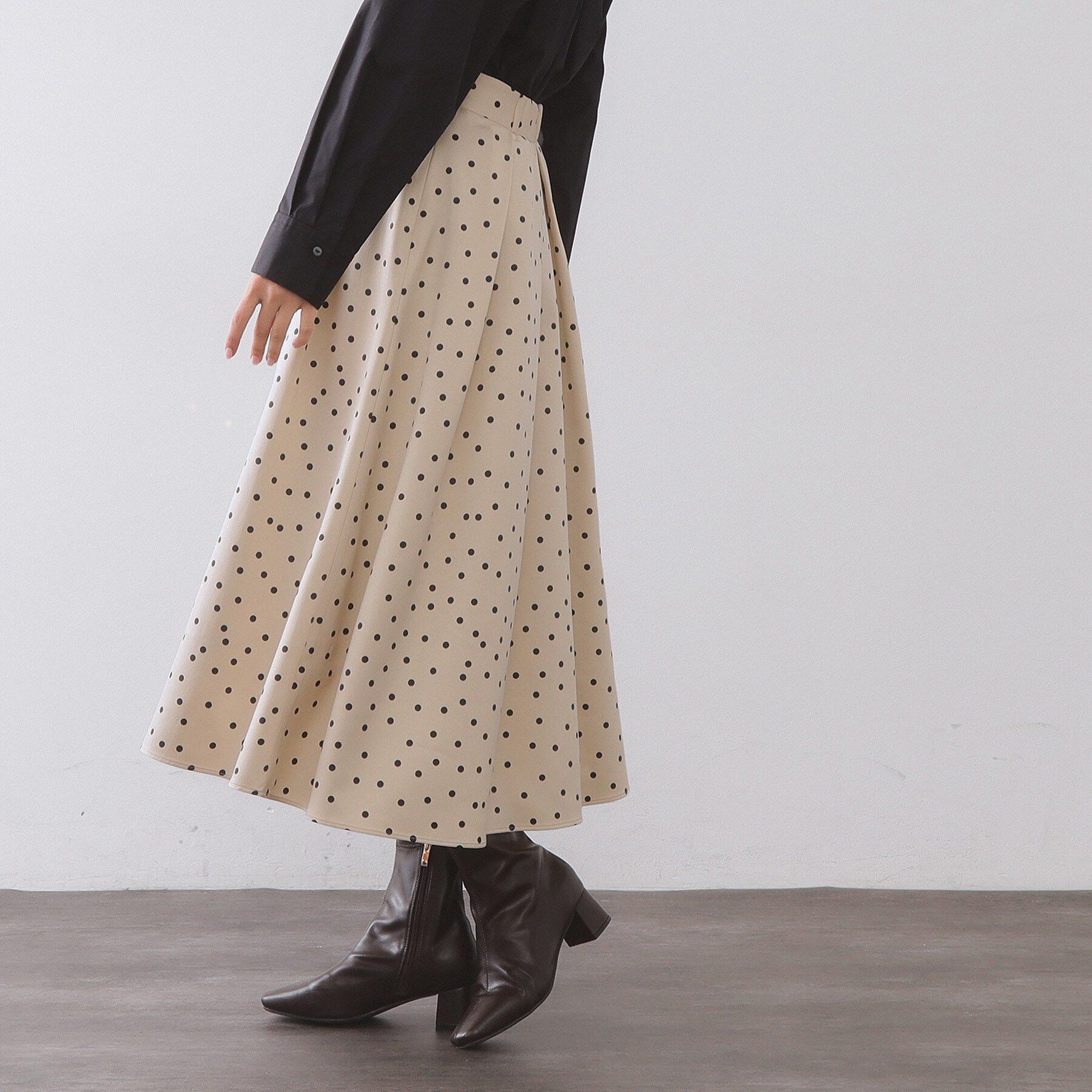 OPAQUE.CLIP「カラードットフレアスカート【洗濯機OK】」|スカート|