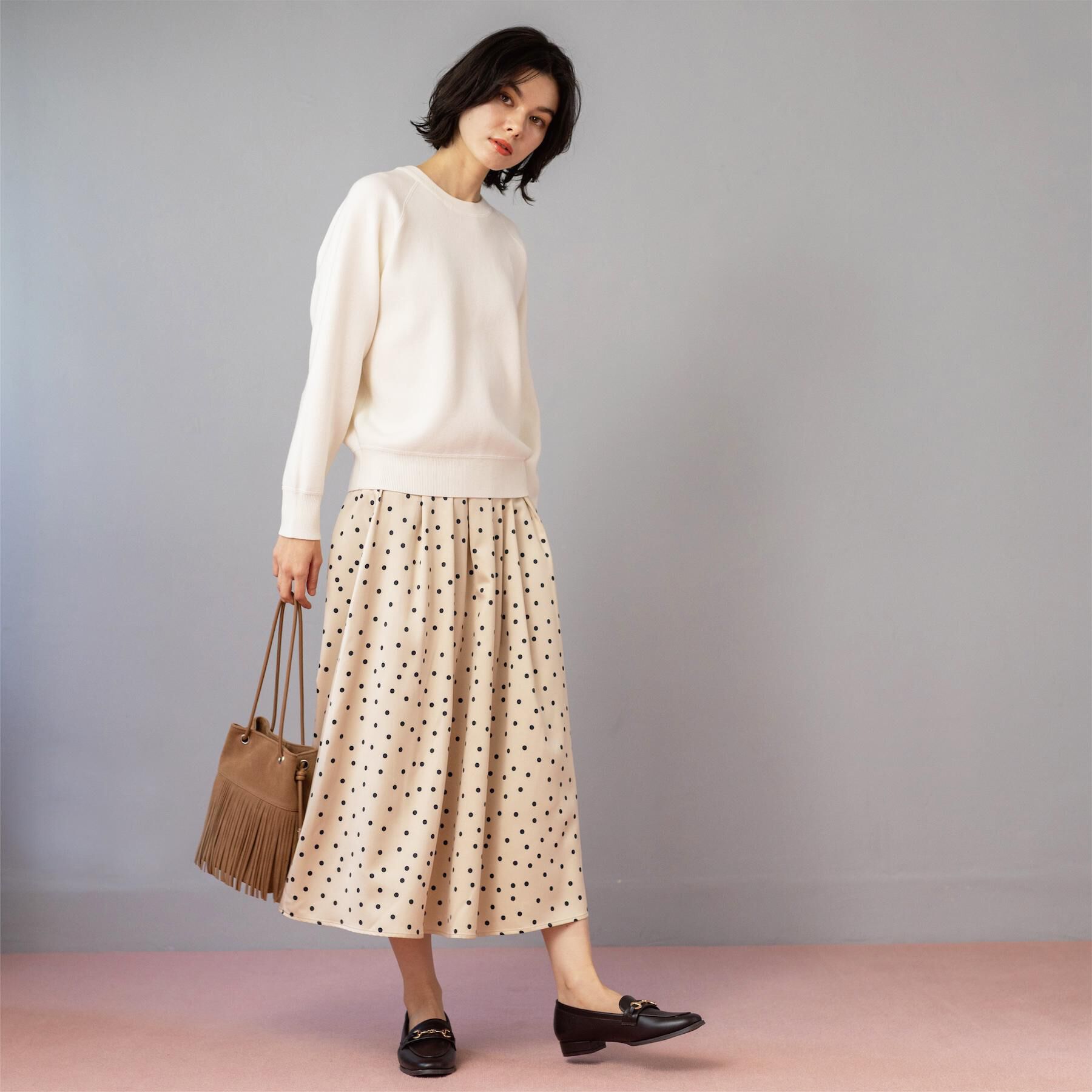 OPAQUE.CLIP「カラードットフレアスカート【洗濯機OK】」|スカート|