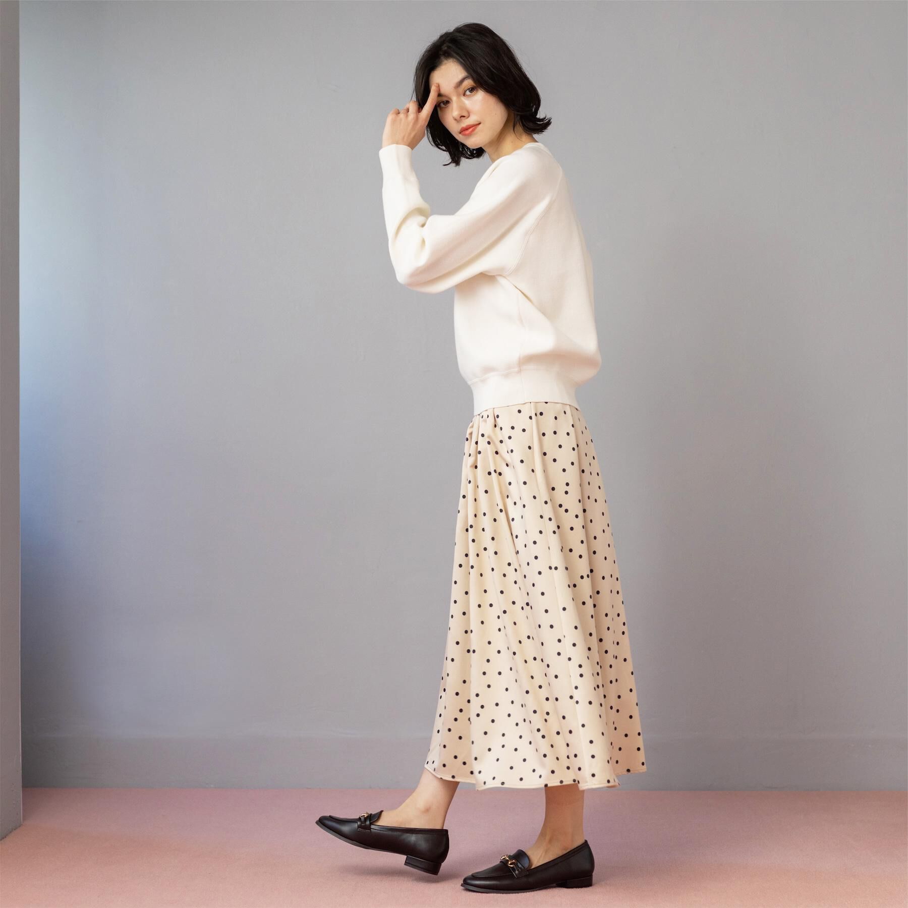 OPAQUE.CLIP「カラードットフレアスカート【洗濯機OK】」|スカート|