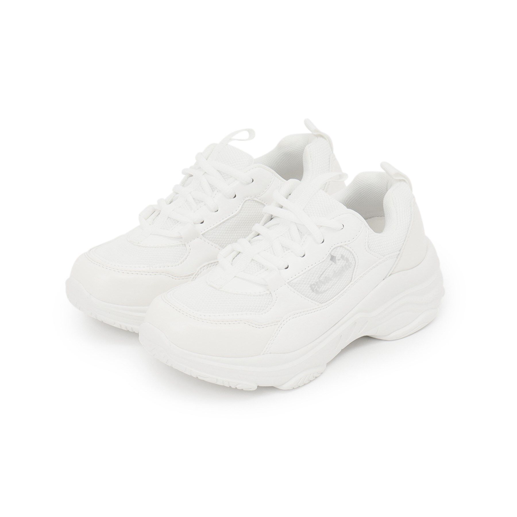 PINK-latte「【軽量/機能インソール】サイドロゴスニーカー」|スニーカー|ホワイト(001)