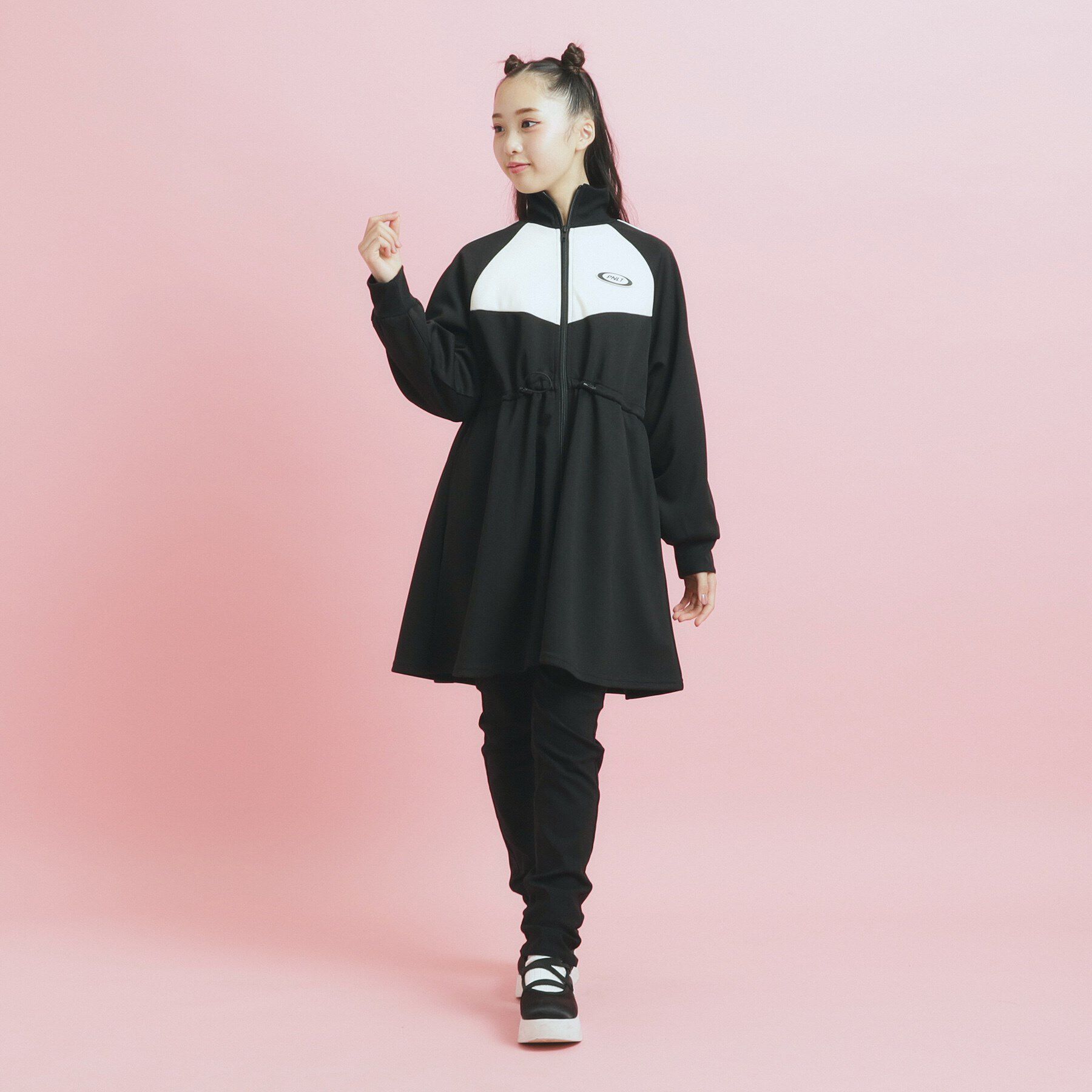 PINK-latte「ドローコード付きジャージワンピース」|ワンピース|