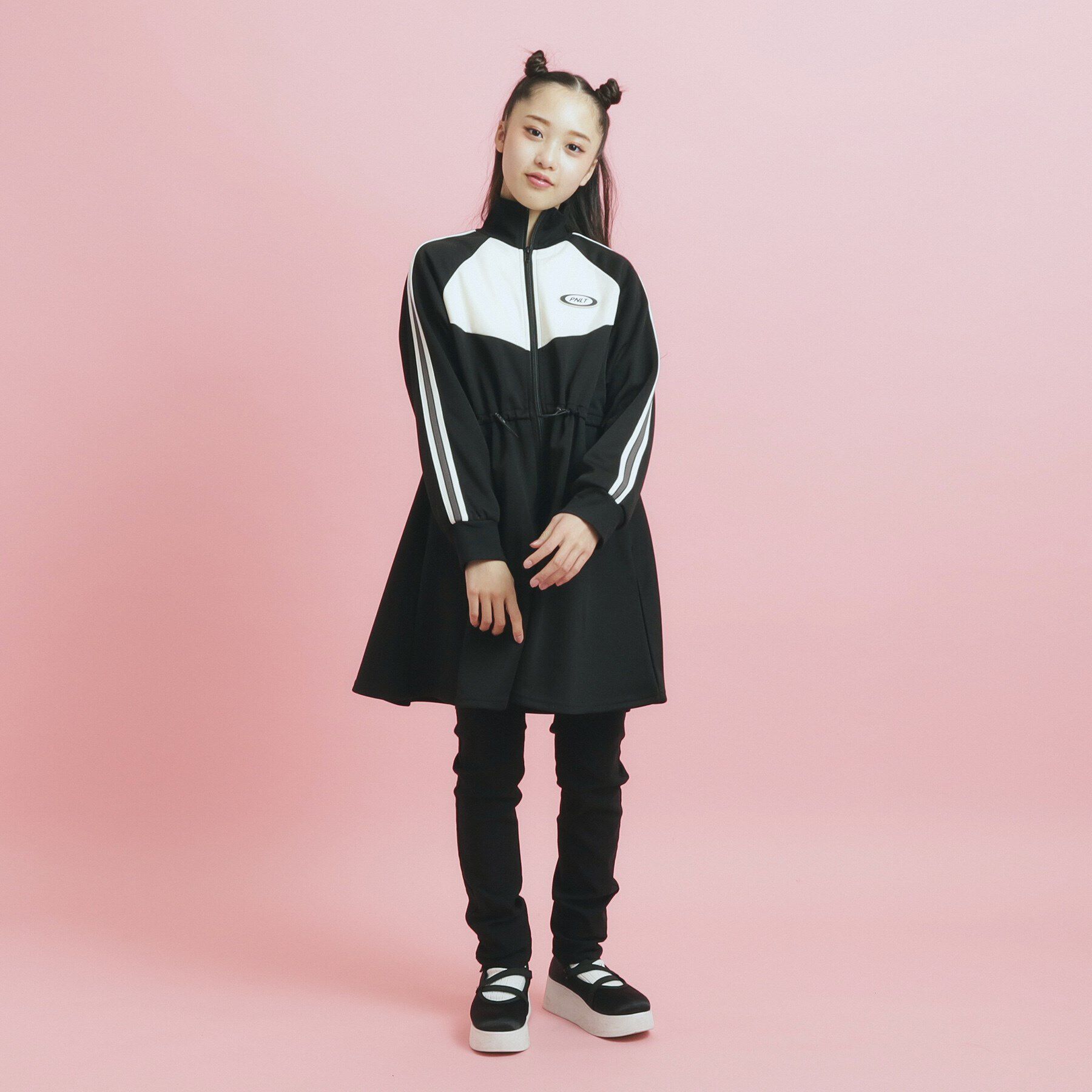 PINK-latte「ドローコード付きジャージワンピース」|ワンピース|