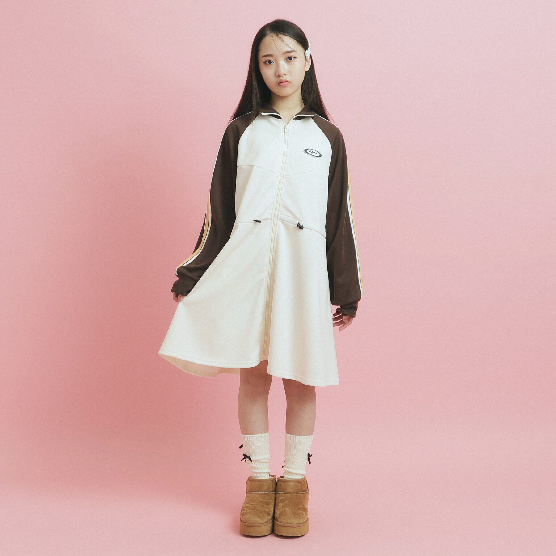 PINK-latte「ドローコード付きジャージワンピース」|ワンピース|