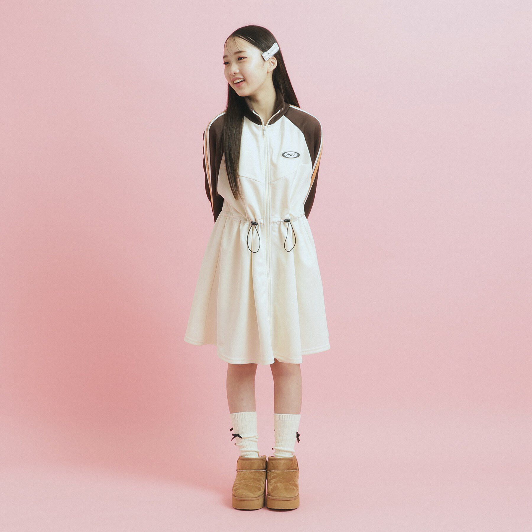 PINK-latte「ドローコード付きジャージワンピース」|ワンピース|