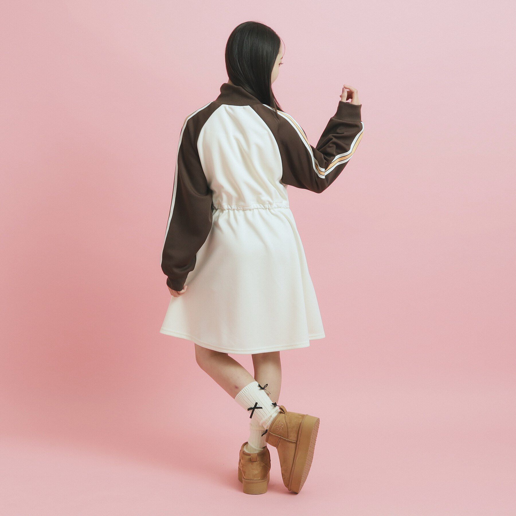 PINK-latte「ドローコード付きジャージワンピース」|ワンピース|