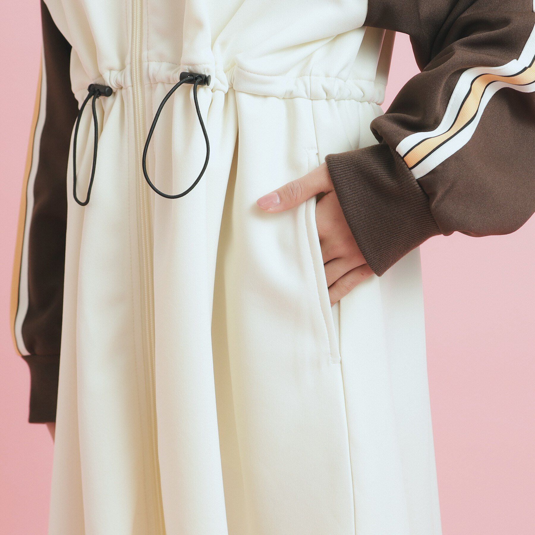 PINK-latte「ドローコード付きジャージワンピース」|ワンピース|