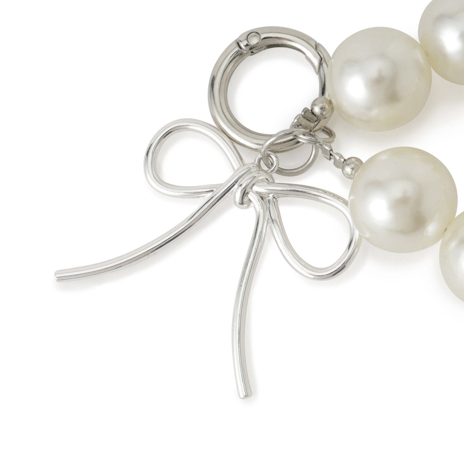 PINK-latte「フェイクパールチャーム」|キーケース|