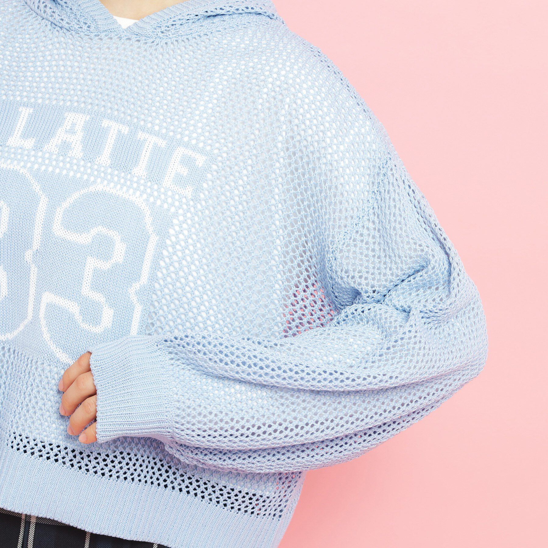 PINK-latte「【セットアイテム】ナンバリングメッシュ＋ロンT」|ニット・セーター|