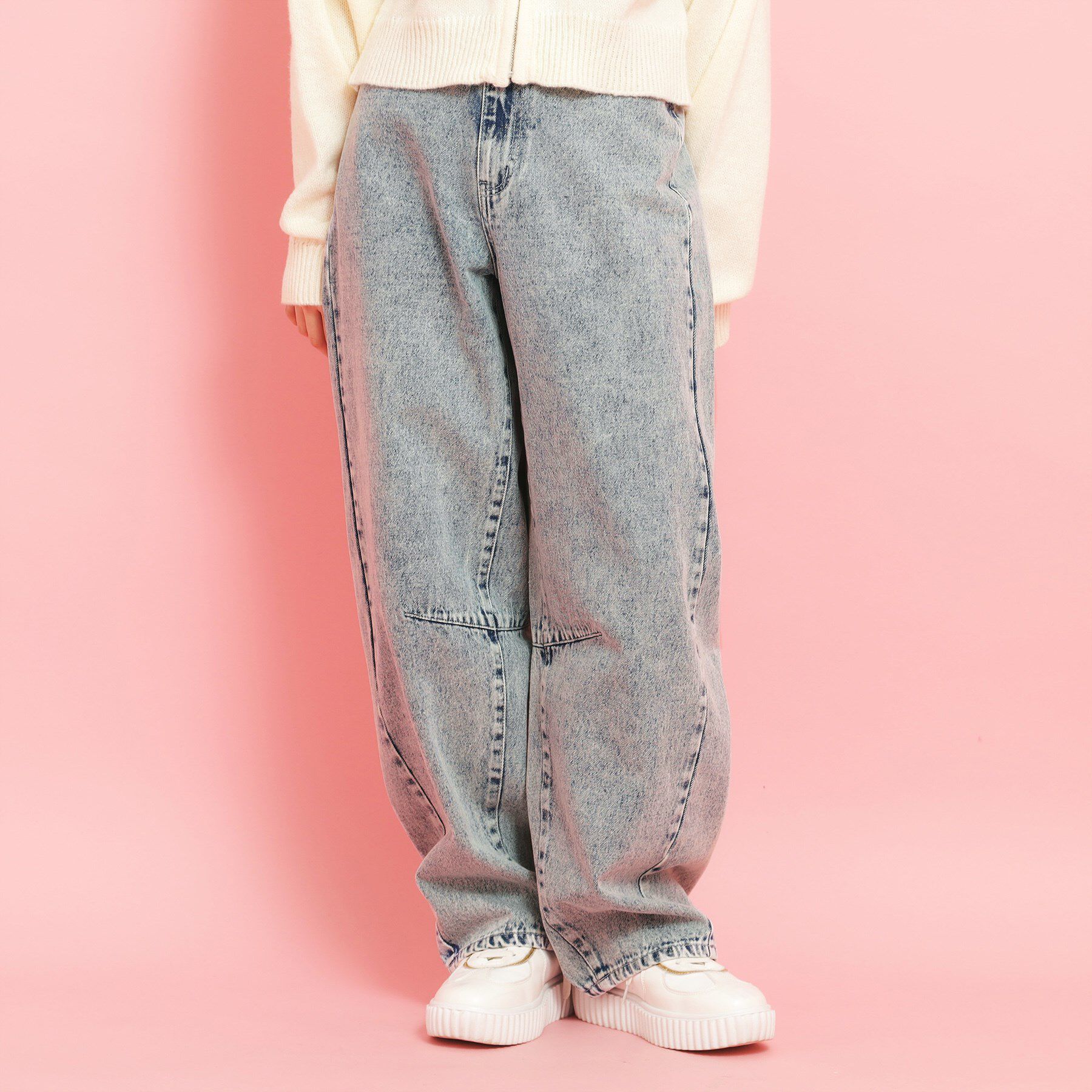 PINK-latte「バレルレッグデニム」|その他|ブルー(491)
