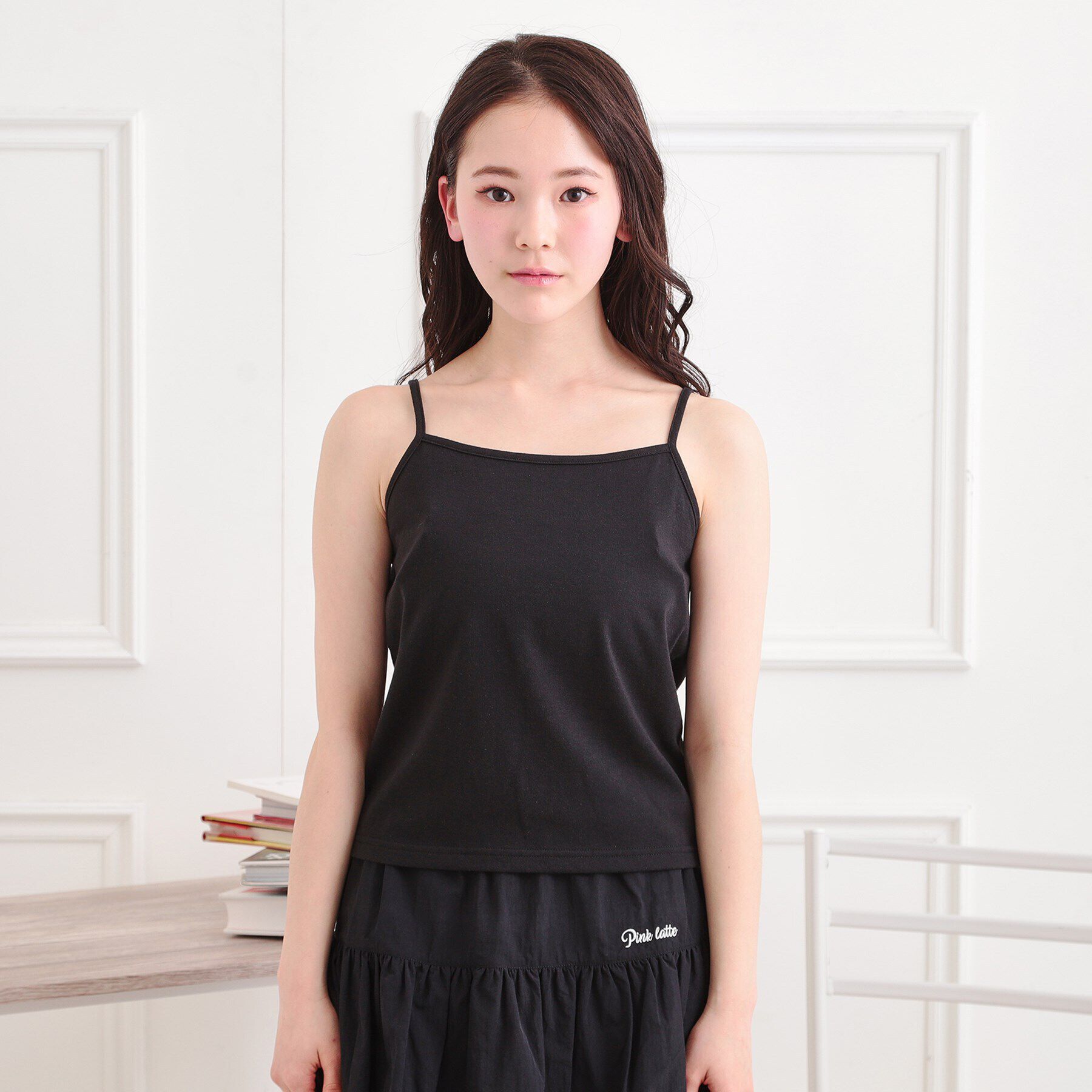 PINK-latte「【セットアイテム】プリントシアープルオーバー＋キャミ」|Tシャツ・カットソー|