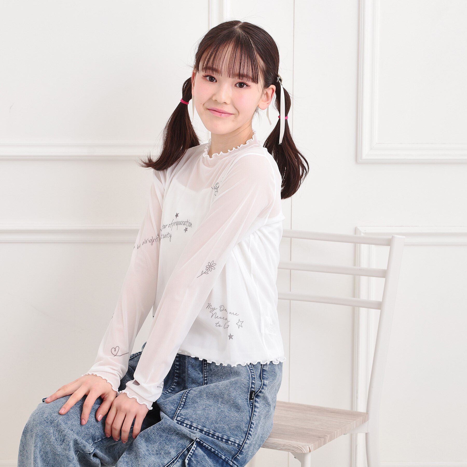 PINK-latte「【セットアイテム】プリントシアープルオーバー＋キャミ」|Tシャツ・カットソー|