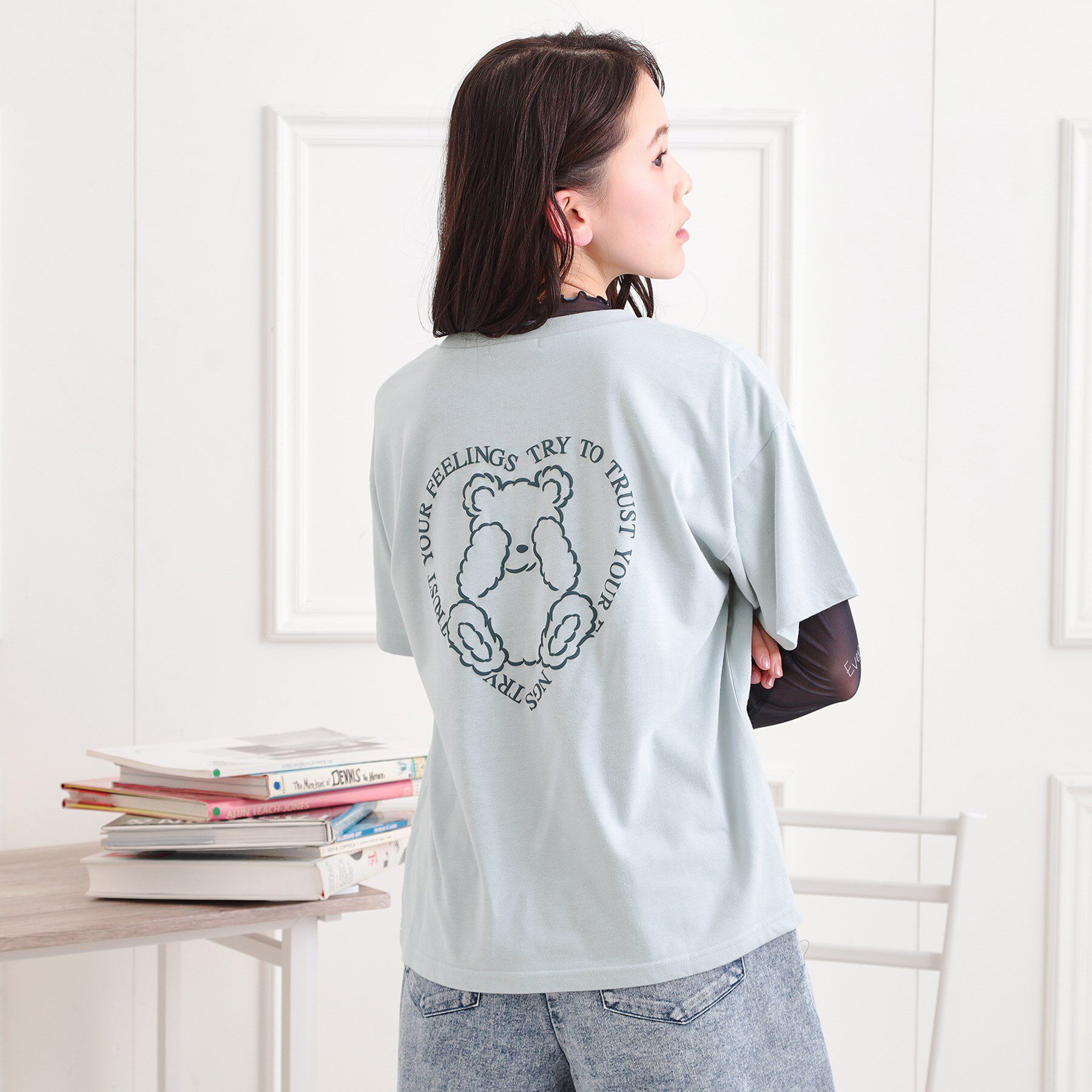 PINK-latte「クマちゃん半袖Tシャツ」|Tシャツ・カットソー|