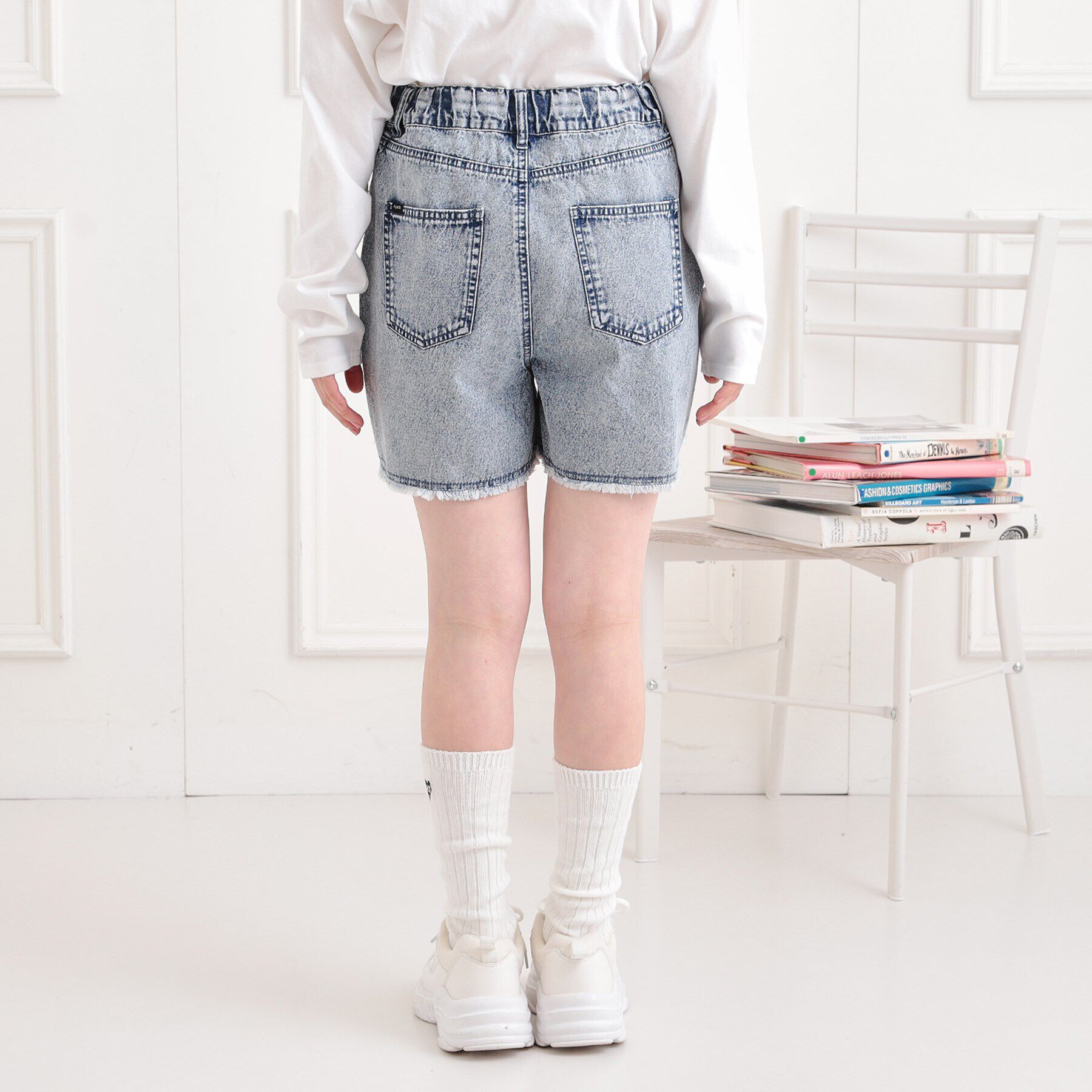 PINK-latte「ダメージショートパンツ」|キュロット|