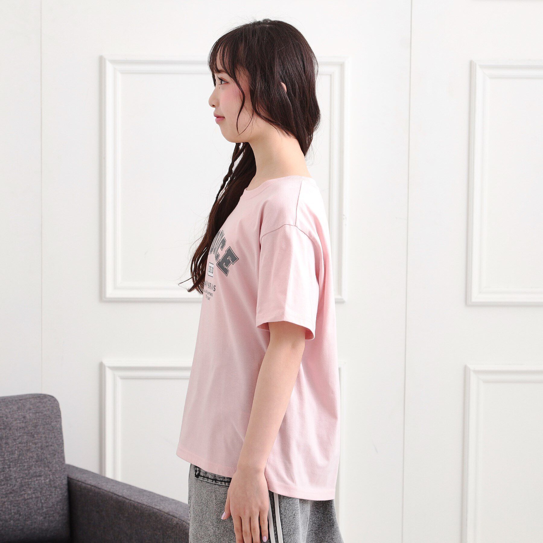 PINK-latte「カレッジプリントTシャツ」|Tシャツ・カットソー|