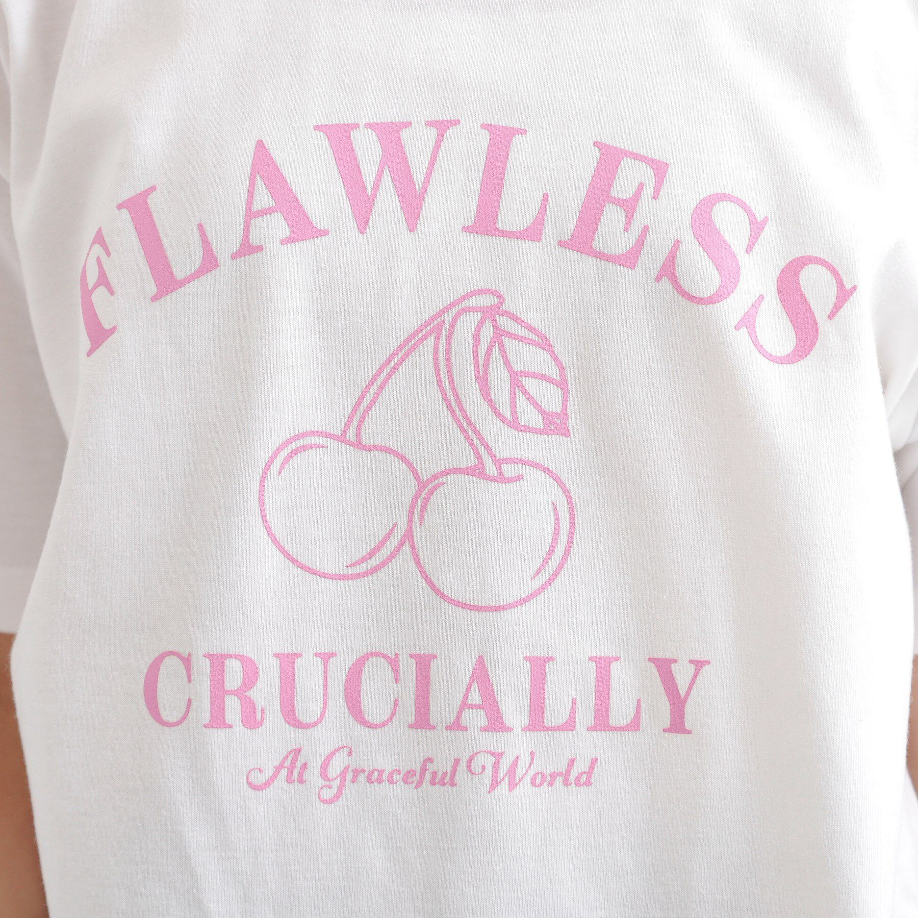 PINK-latte「チェリーモチーフTシャツ」|Tシャツ・カットソー|