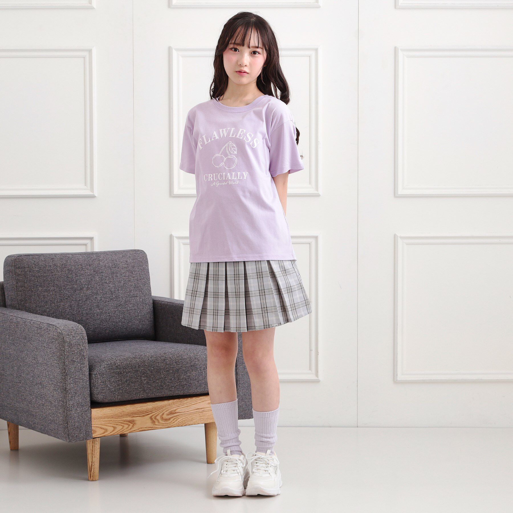 PINK-latte「チェリーモチーフTシャツ」|Tシャツ・カットソー|