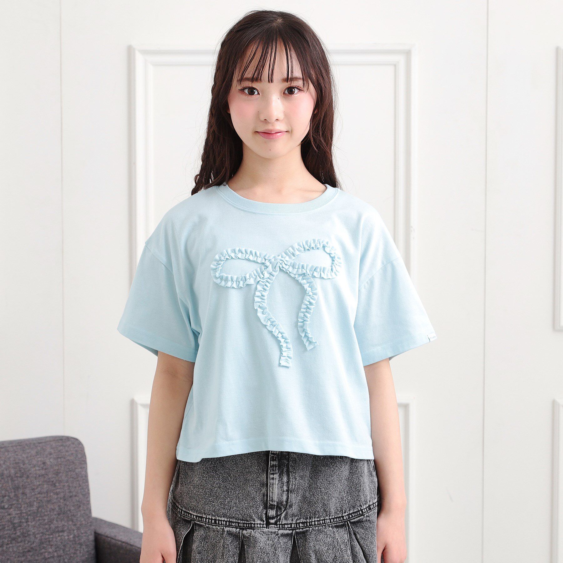 PINK-latte「フリルリボンTシャツ」|Tシャツ・カットソー|