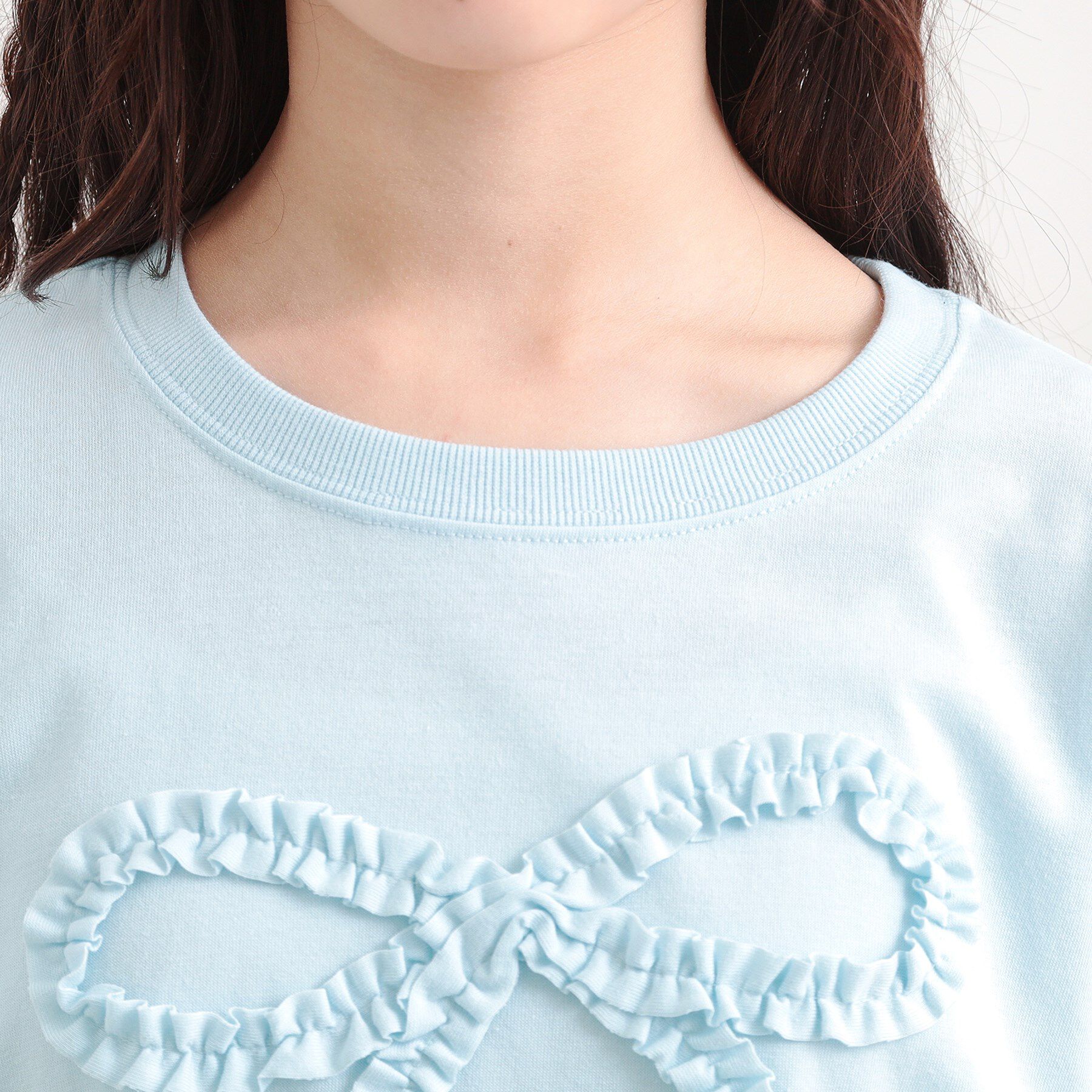 PINK-latte「フリルリボンTシャツ」|Tシャツ・カットソー|