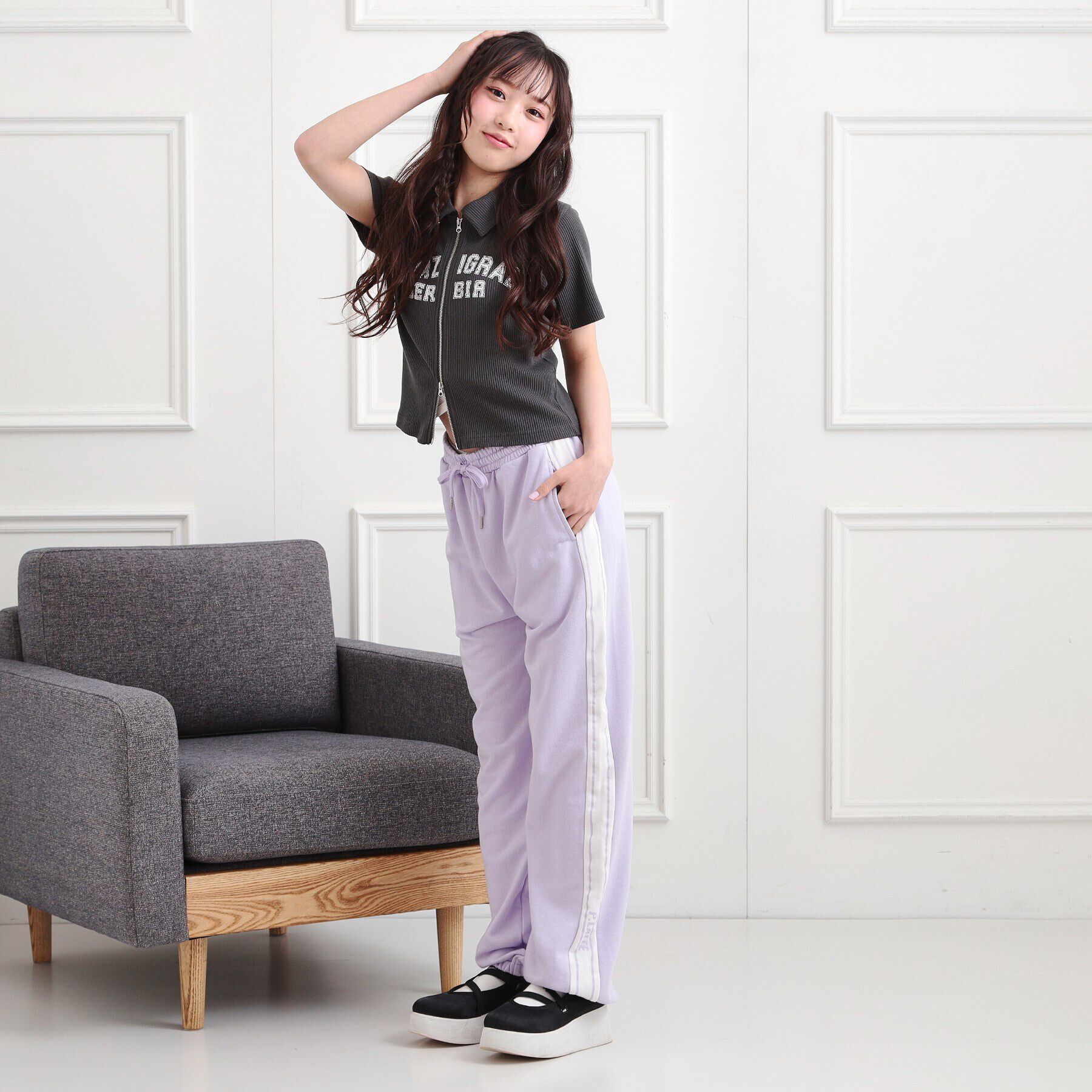 PINK-latte「ミニ裏毛サイド切替パンツ」|その他|