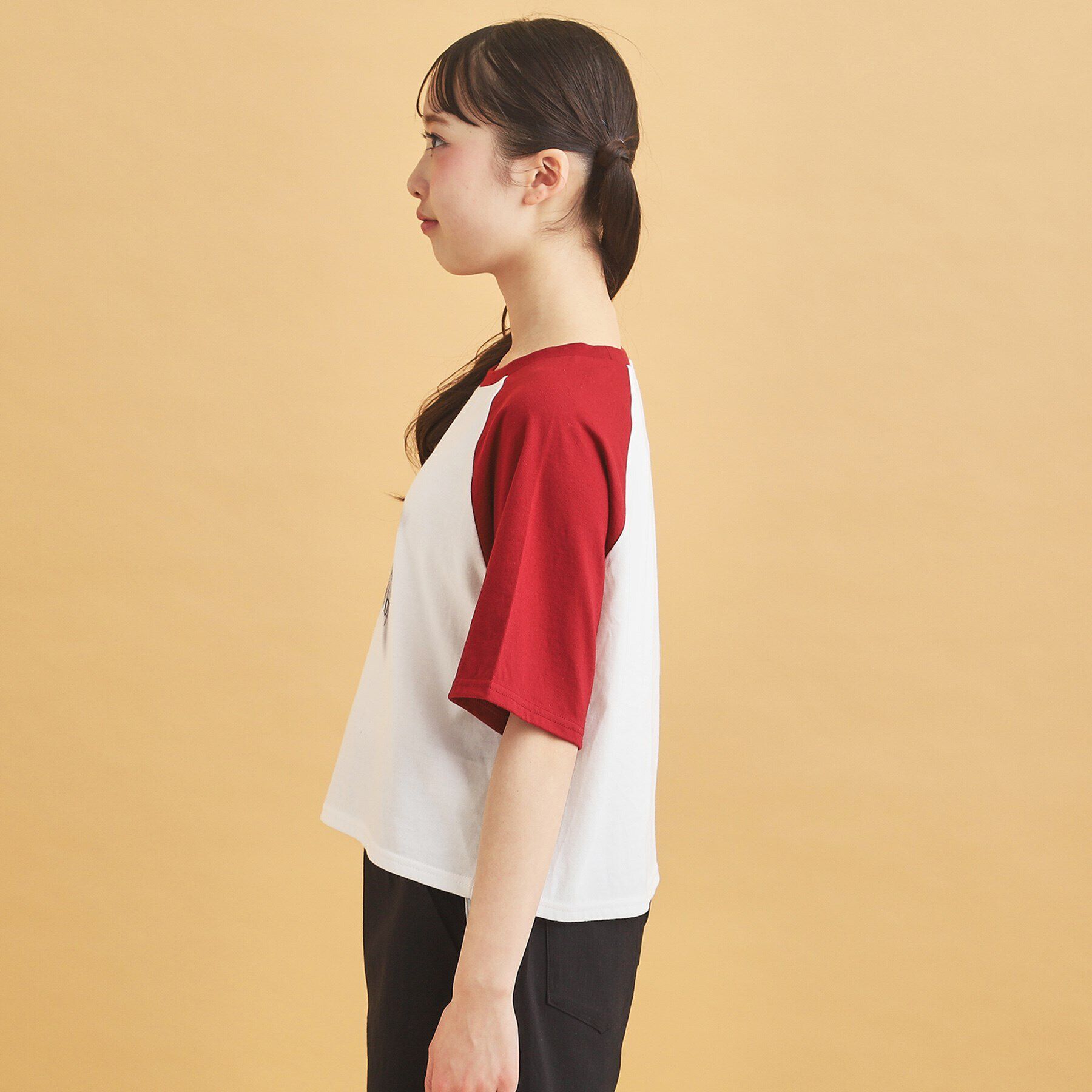 PINK-latte「スプレー星ラグランTシャツ」|Tシャツ・カットソー|