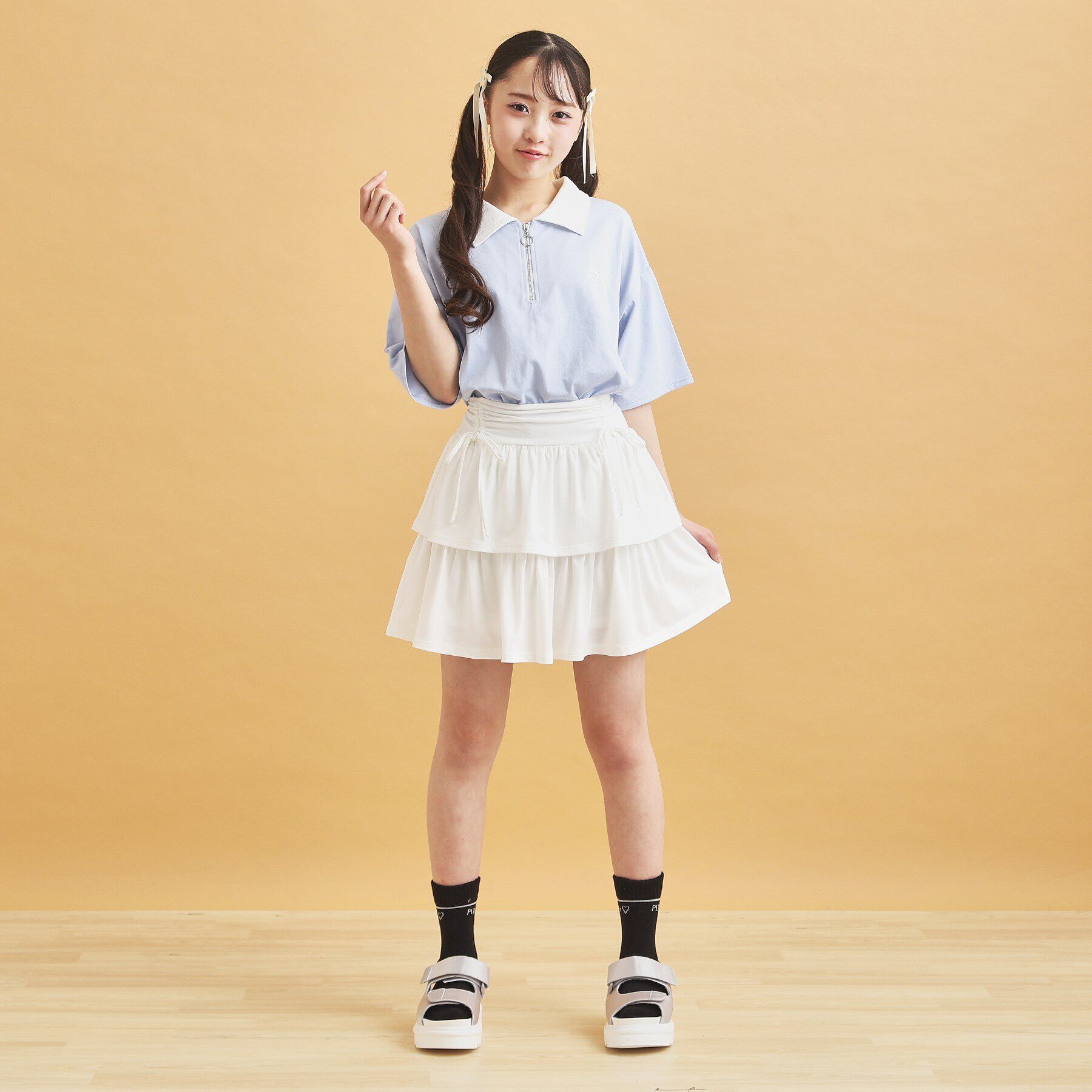 PINK-latte「ハーフジップ衿付きTシャツ」|Tシャツ・カットソー|