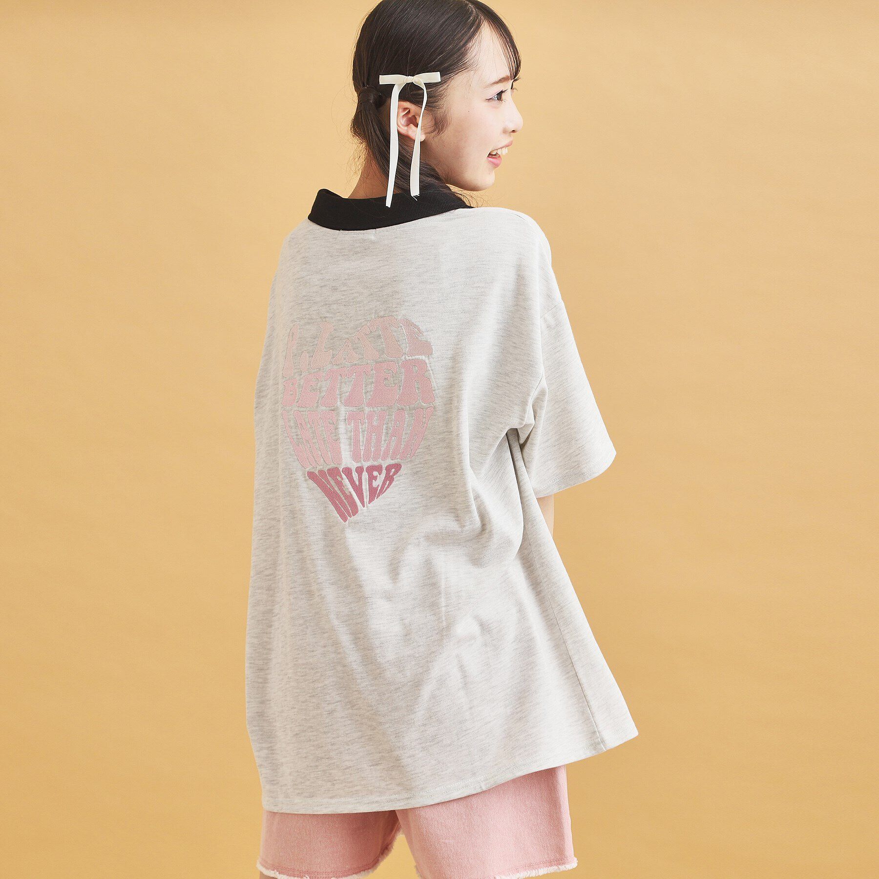 PINK-latte「ハーフジップ衿付きTシャツ」|Tシャツ・カットソー|