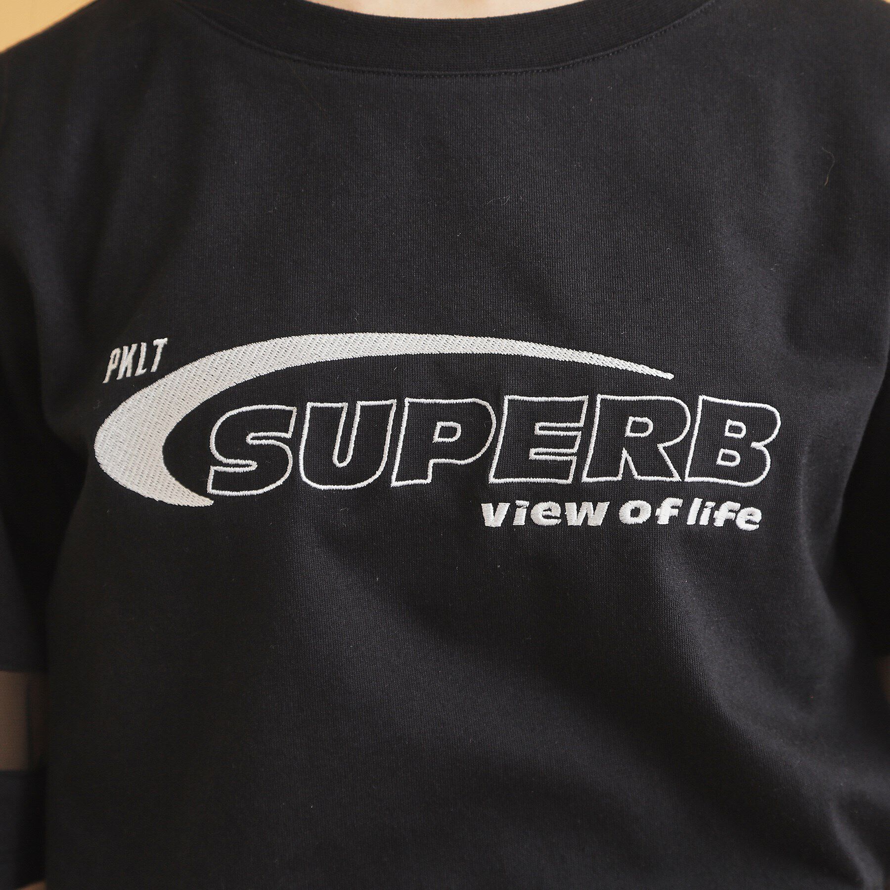 PINK-latte「チュール切替肩あきTシャツ」|Tシャツ・カットソー|