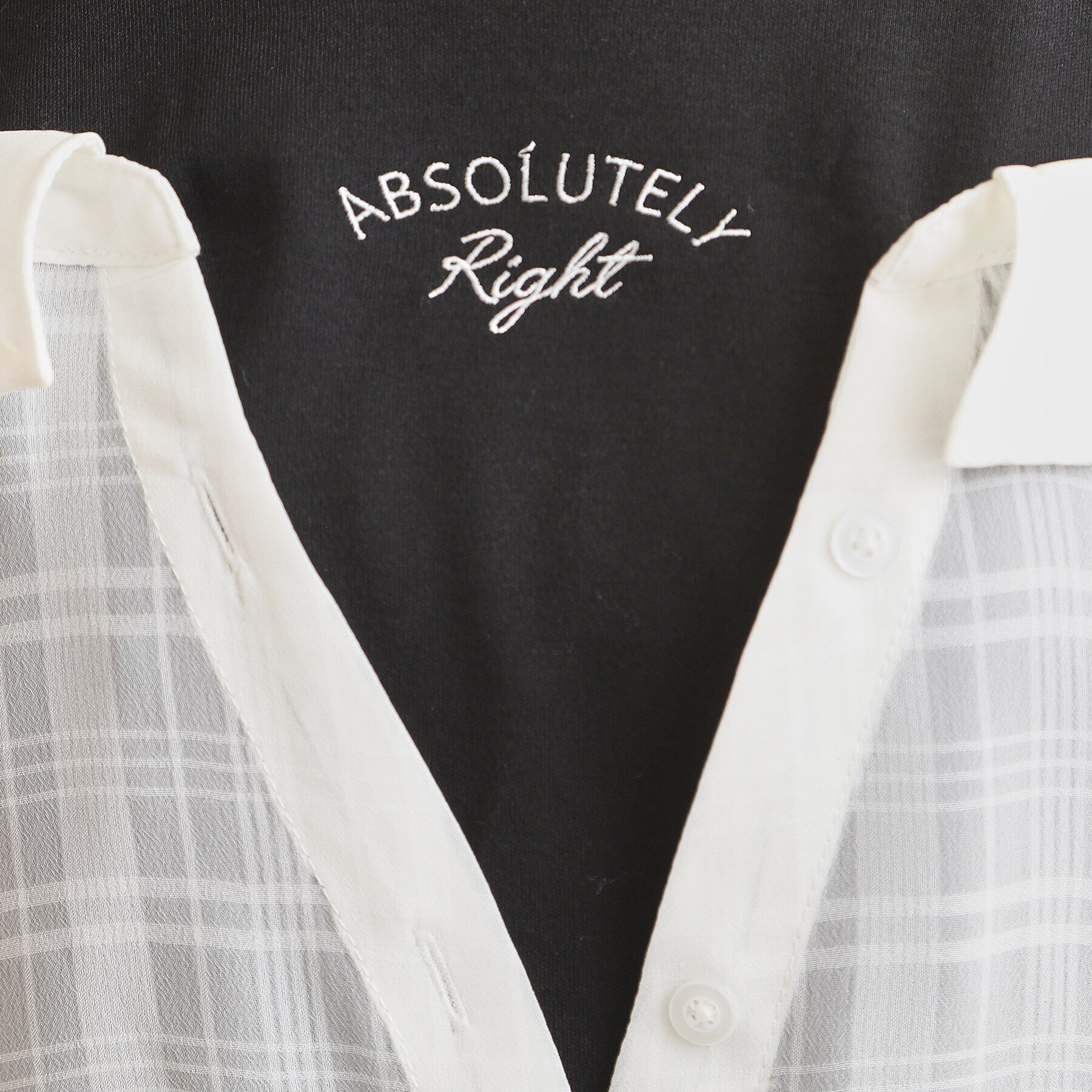 PINK-latte「シアーシャツドッキングトップス」|シャツ・ブラウス|