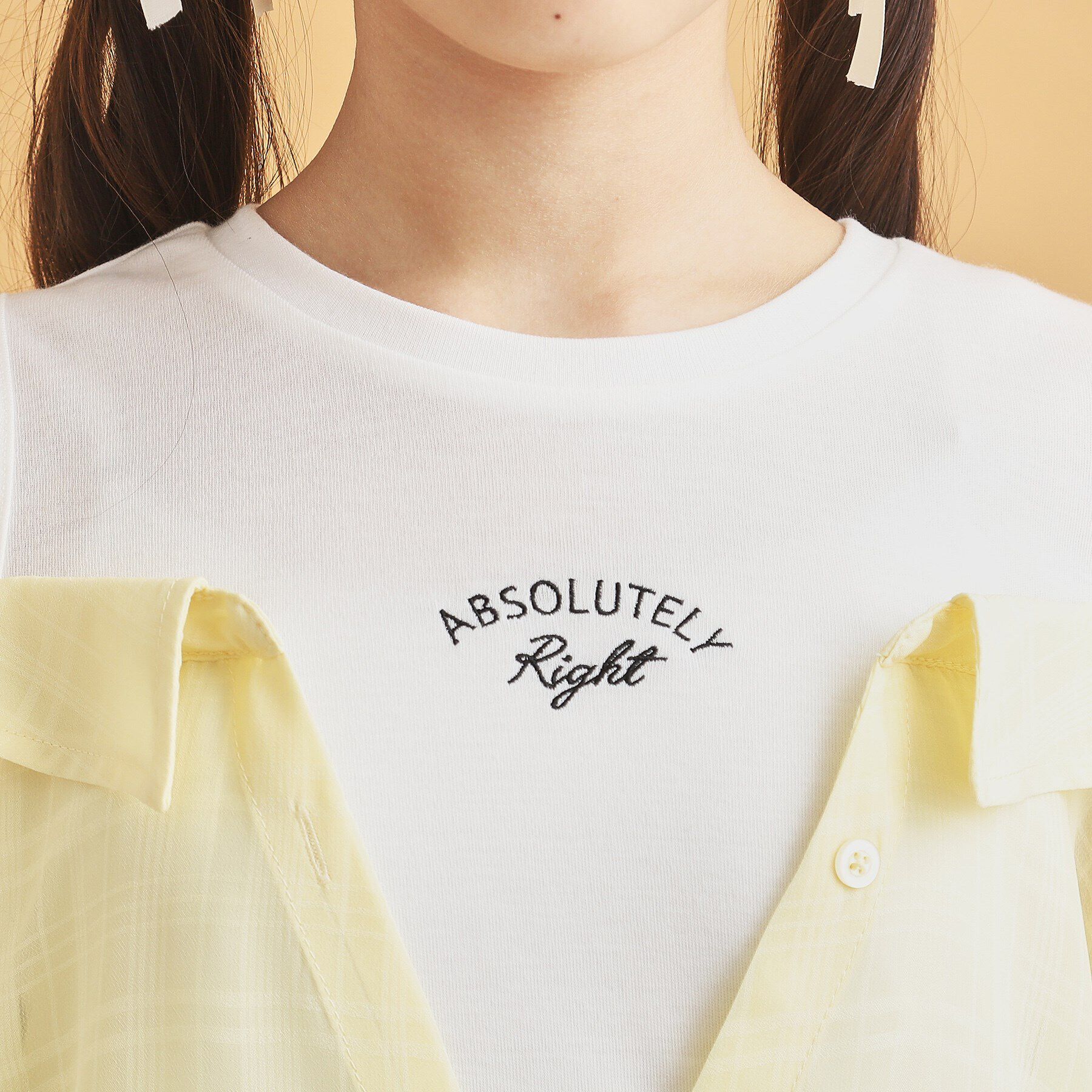 PINK-latte「シアーシャツドッキングトップス」|シャツ・ブラウス|