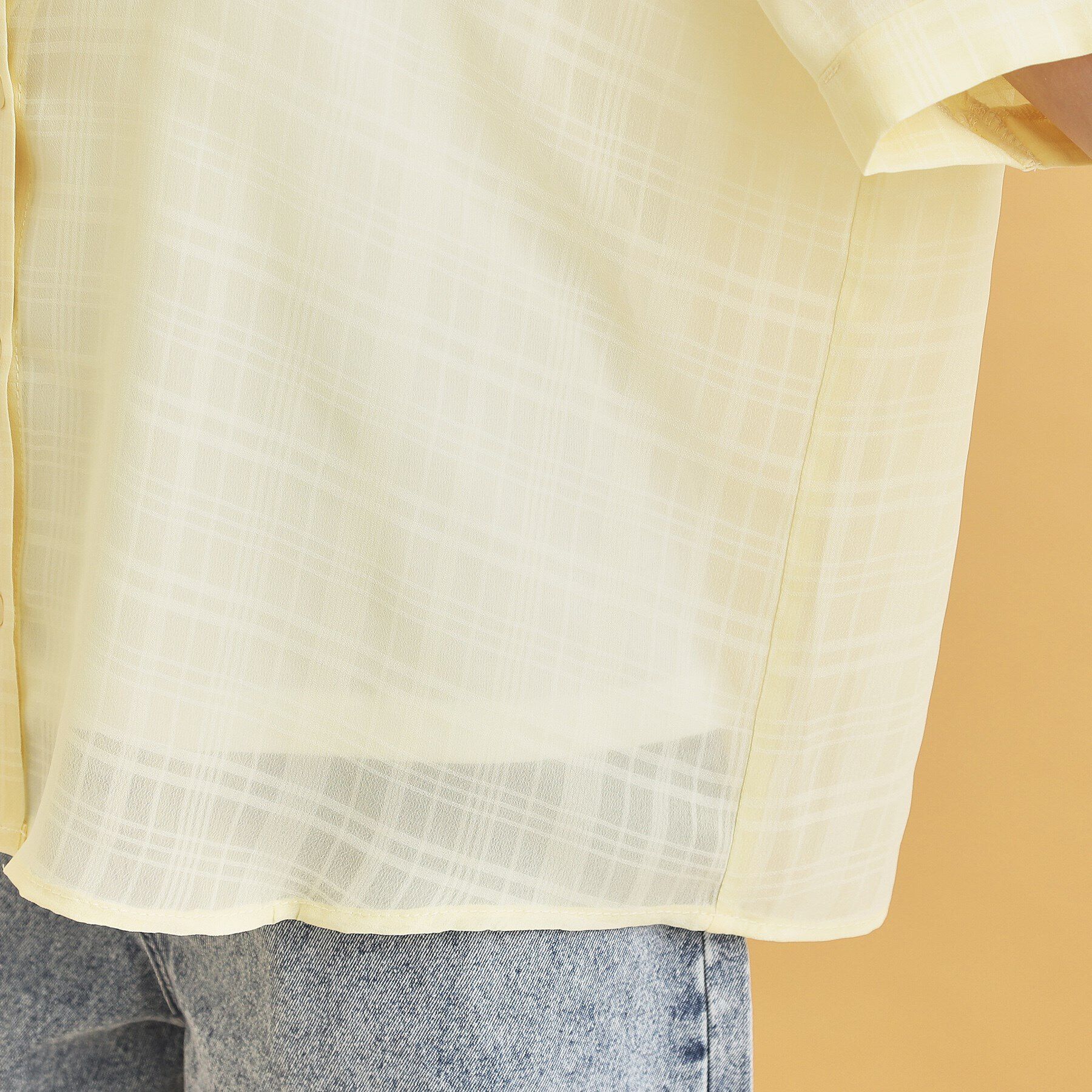 PINK-latte「シアーシャツドッキングトップス」|シャツ・ブラウス|