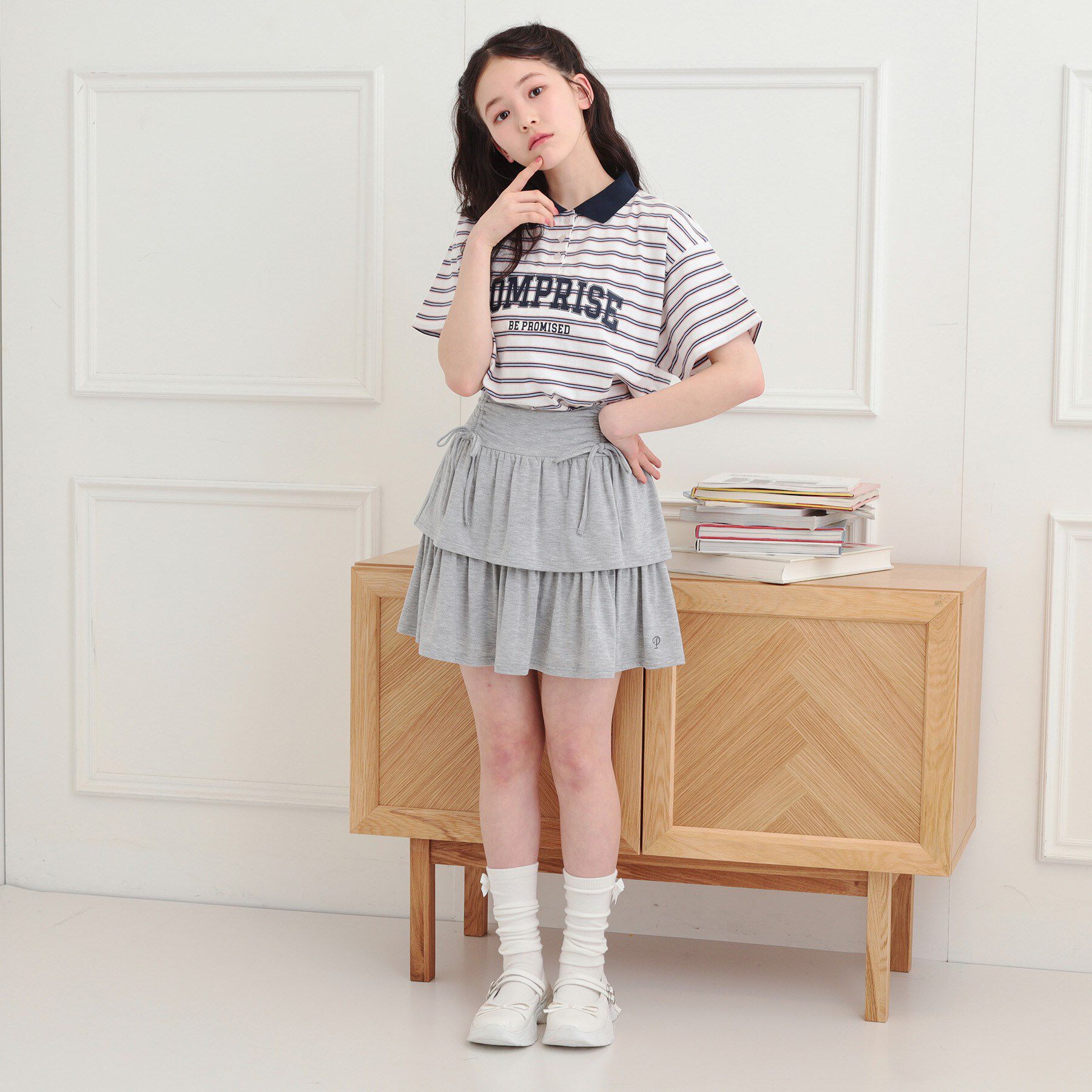 PINK-latte「ラガーシャツTシャツ」|Tシャツ・カットソー|