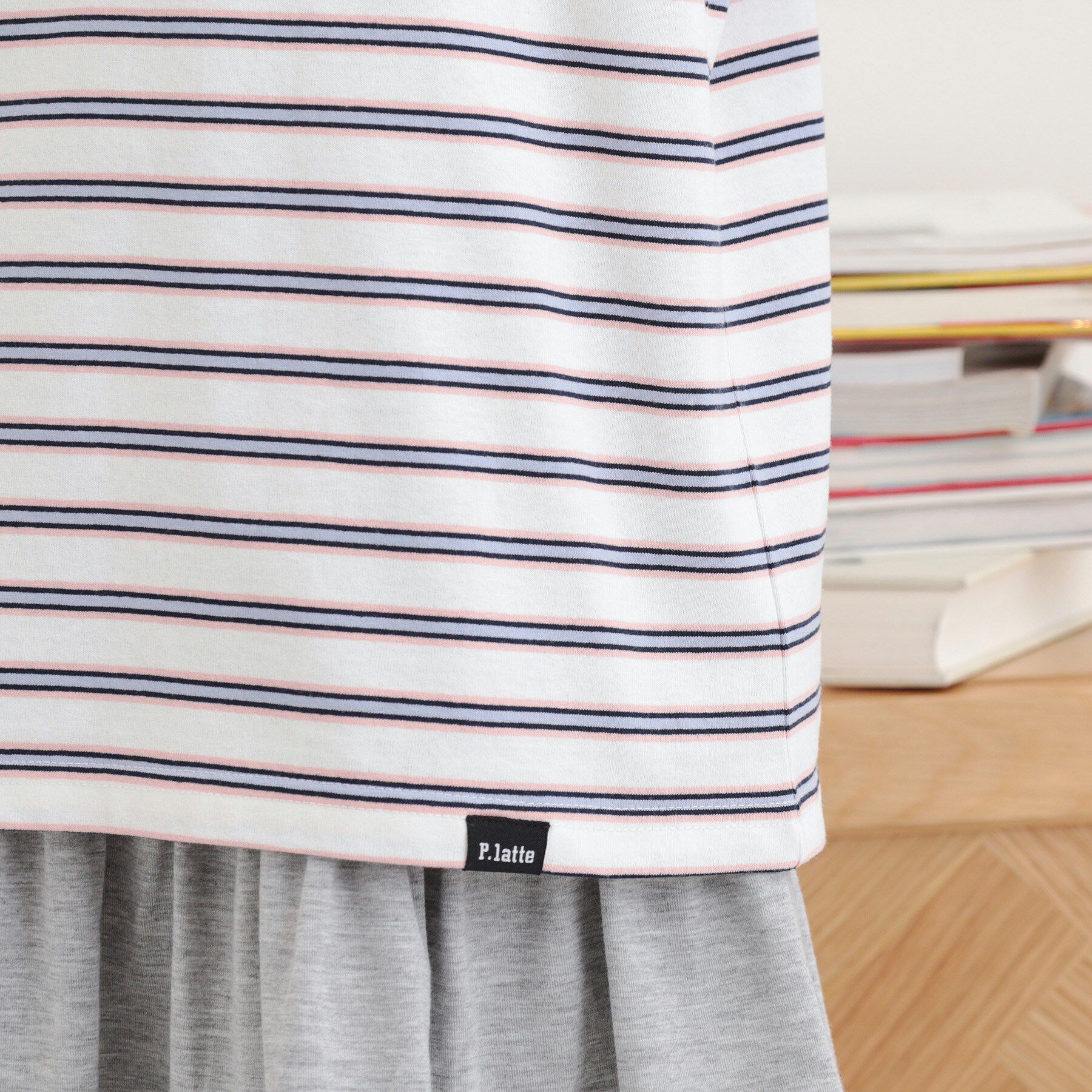 PINK-latte「ラガーシャツTシャツ」|Tシャツ・カットソー|