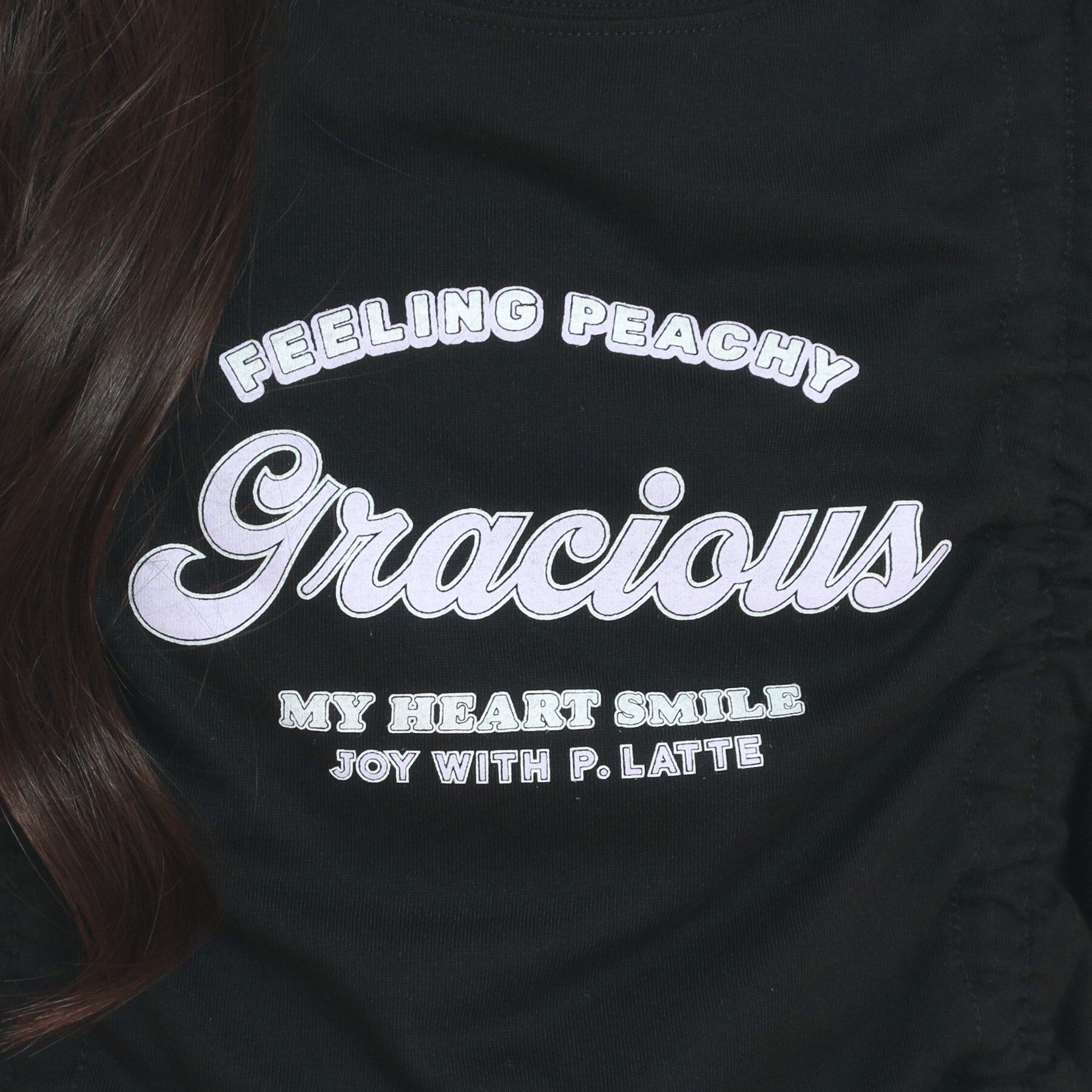 PINK-latte「フロントドロストリボンTシャツ」|Tシャツ・カットソー|