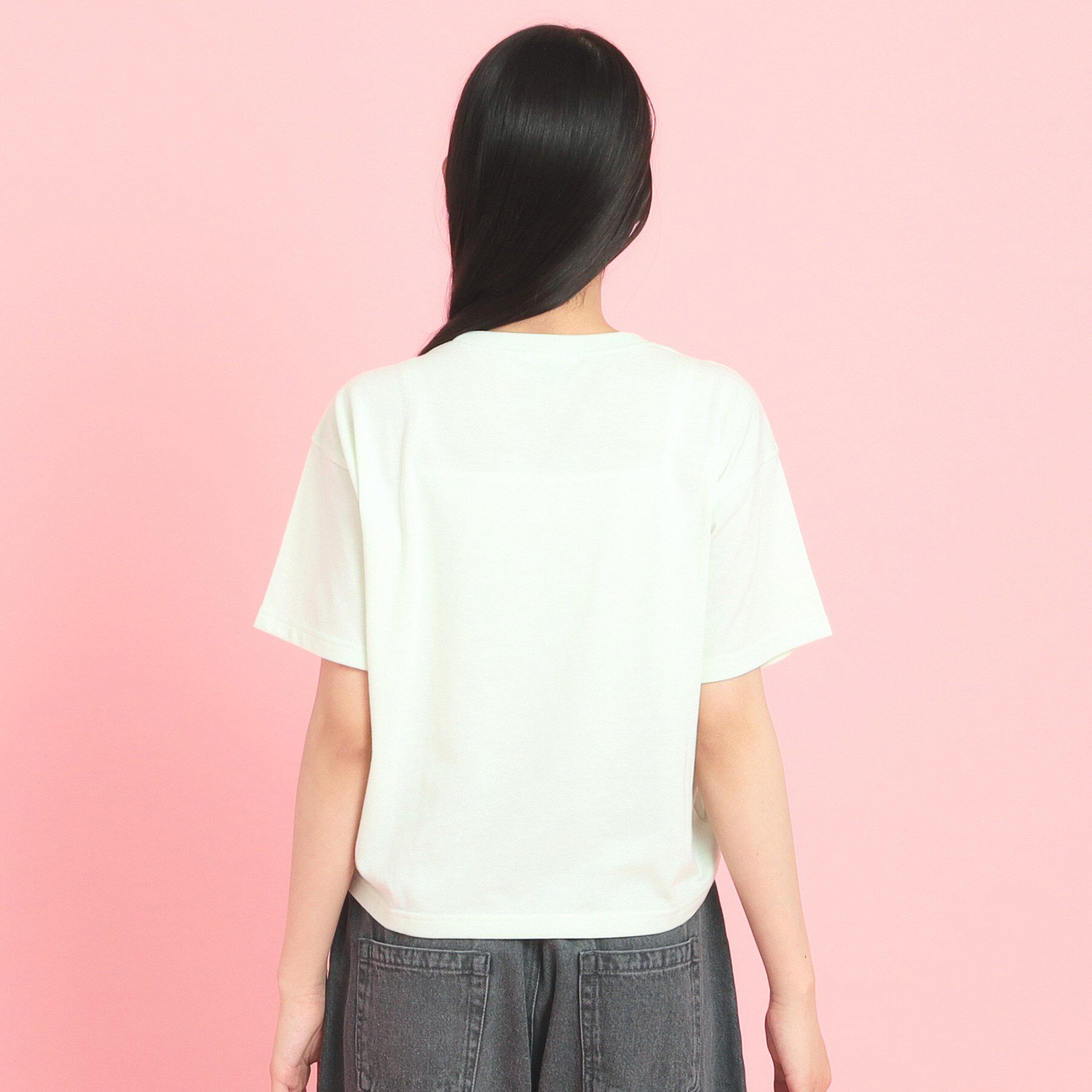 PINK-latte「フロントドロストリボンTシャツ」|Tシャツ・カットソー|