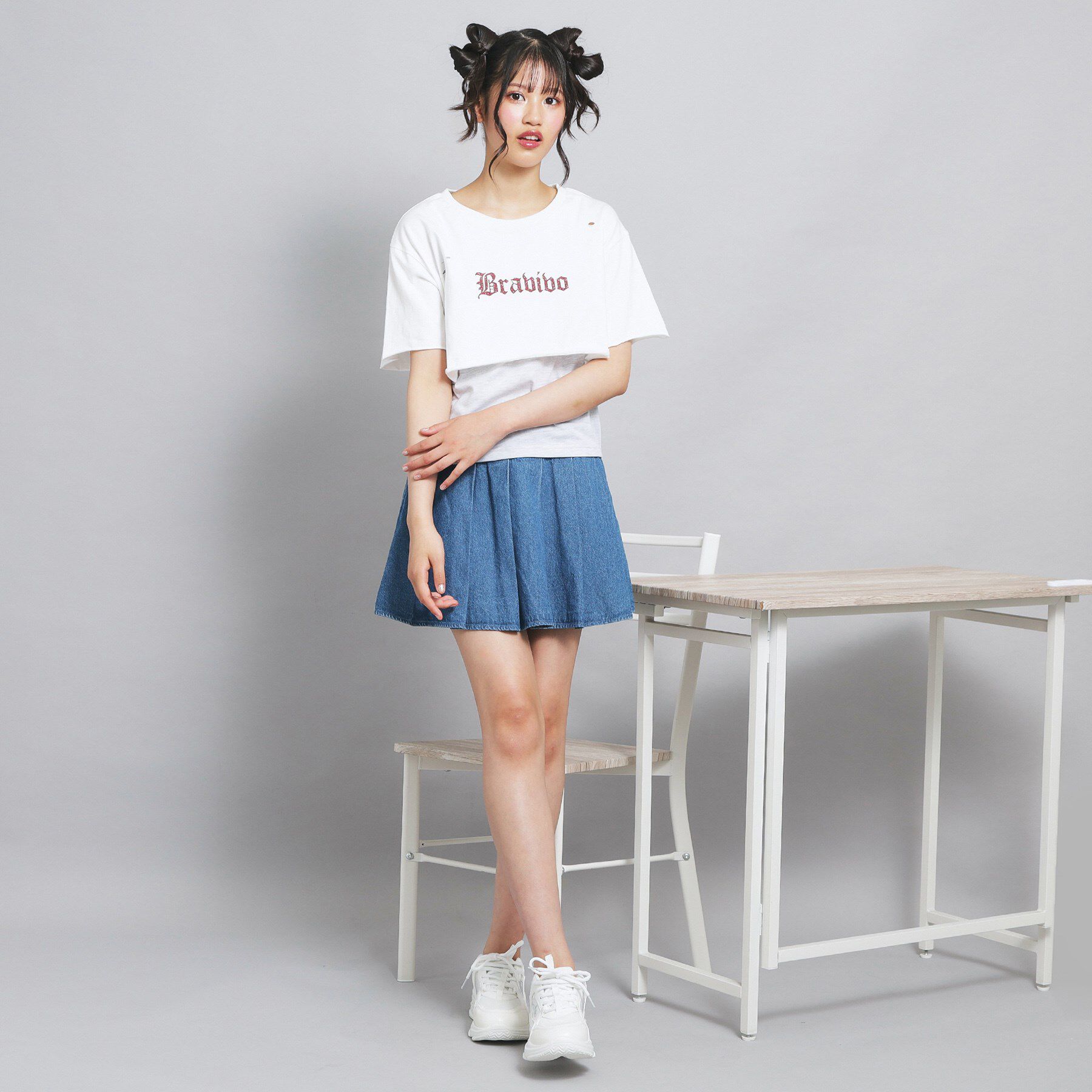 PINK-latte「【セットアイテム】ダメージTシャツ＋タンクセット」|その他|